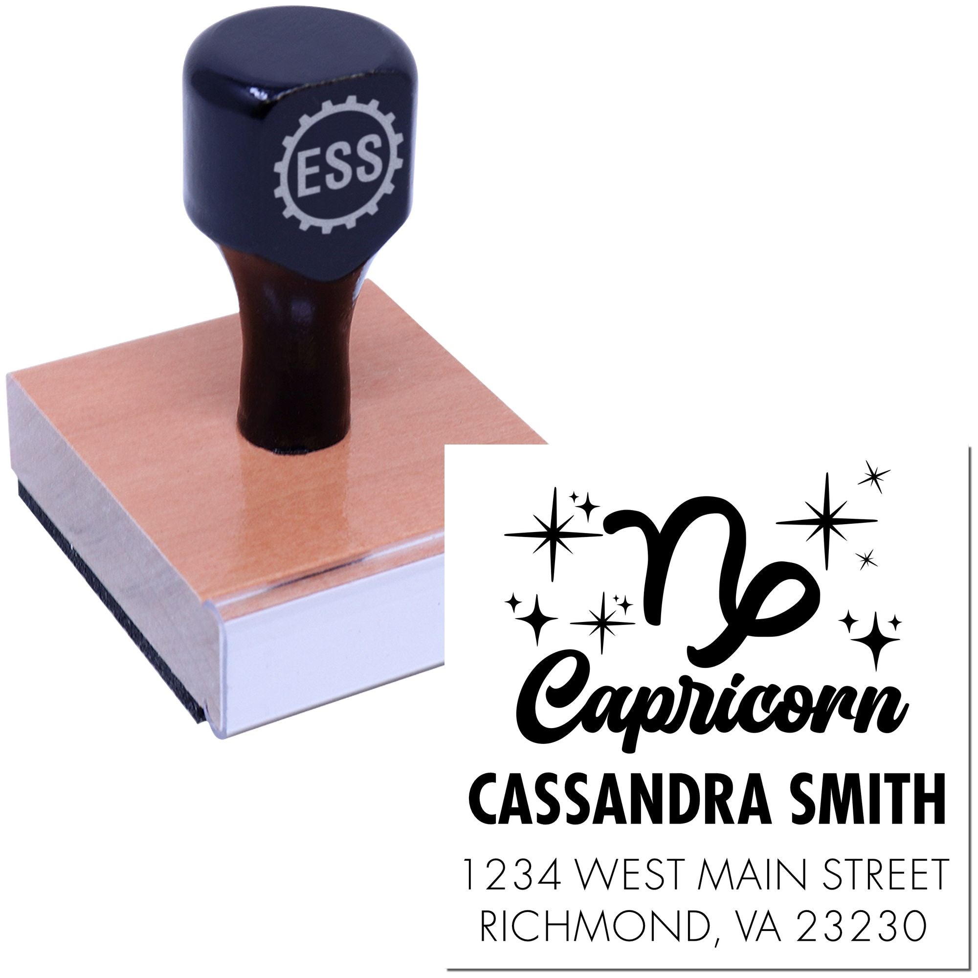 Celesital Disciplined Capricorn Personalized Address Stamper