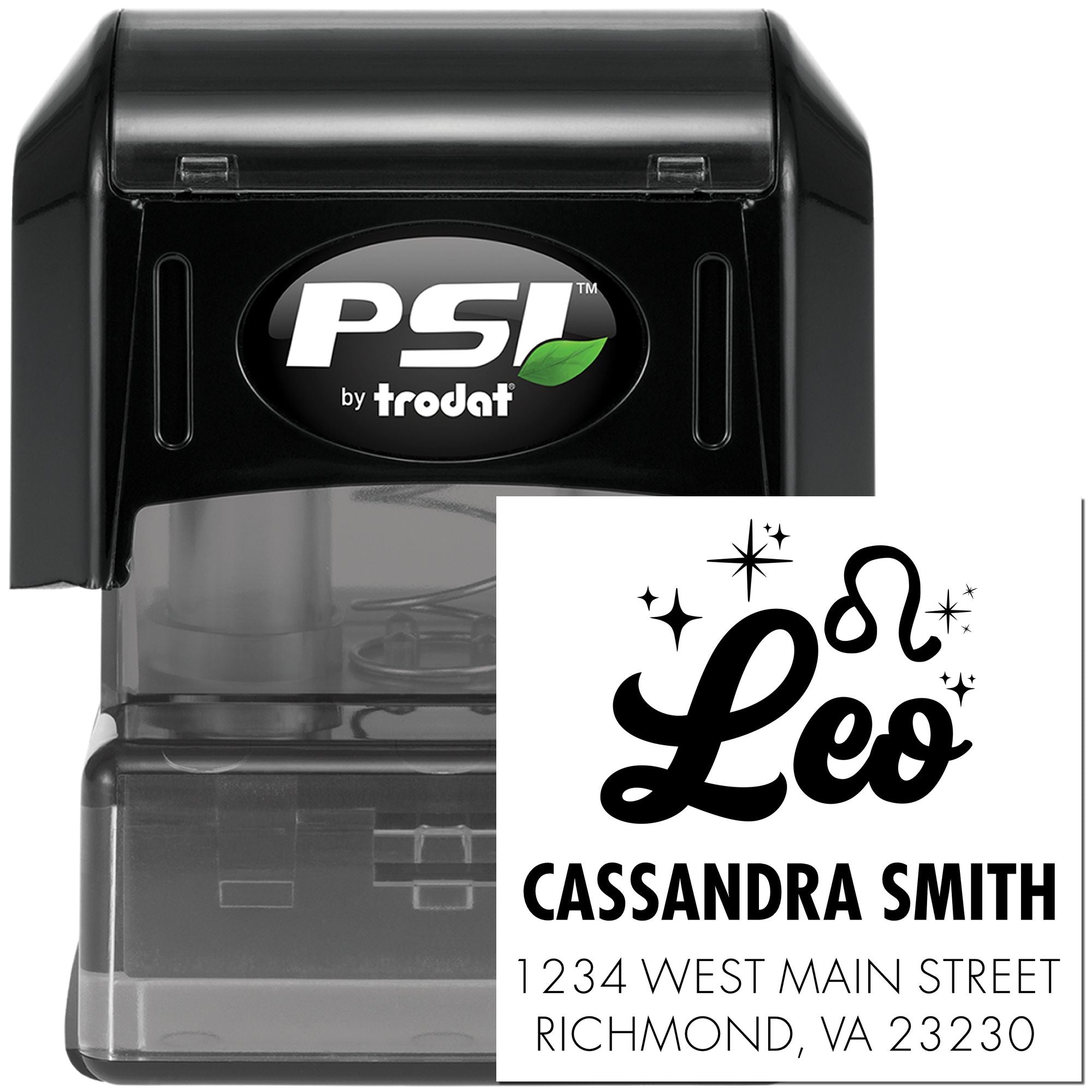 Charismatic Leo Celestial Personalized Home Address Stamper - Engineer Seal Stamps