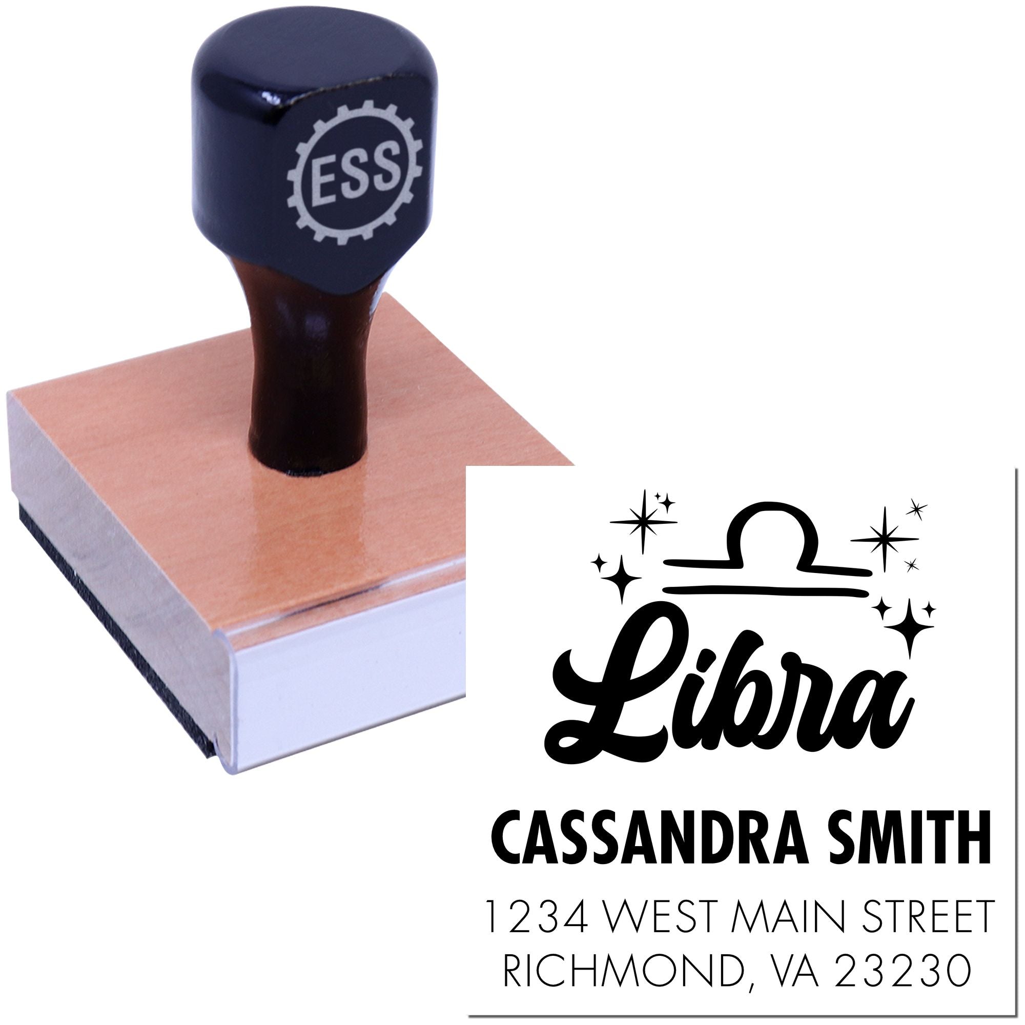 Celesital Harmonious Libra Personalized Return Address Stamp