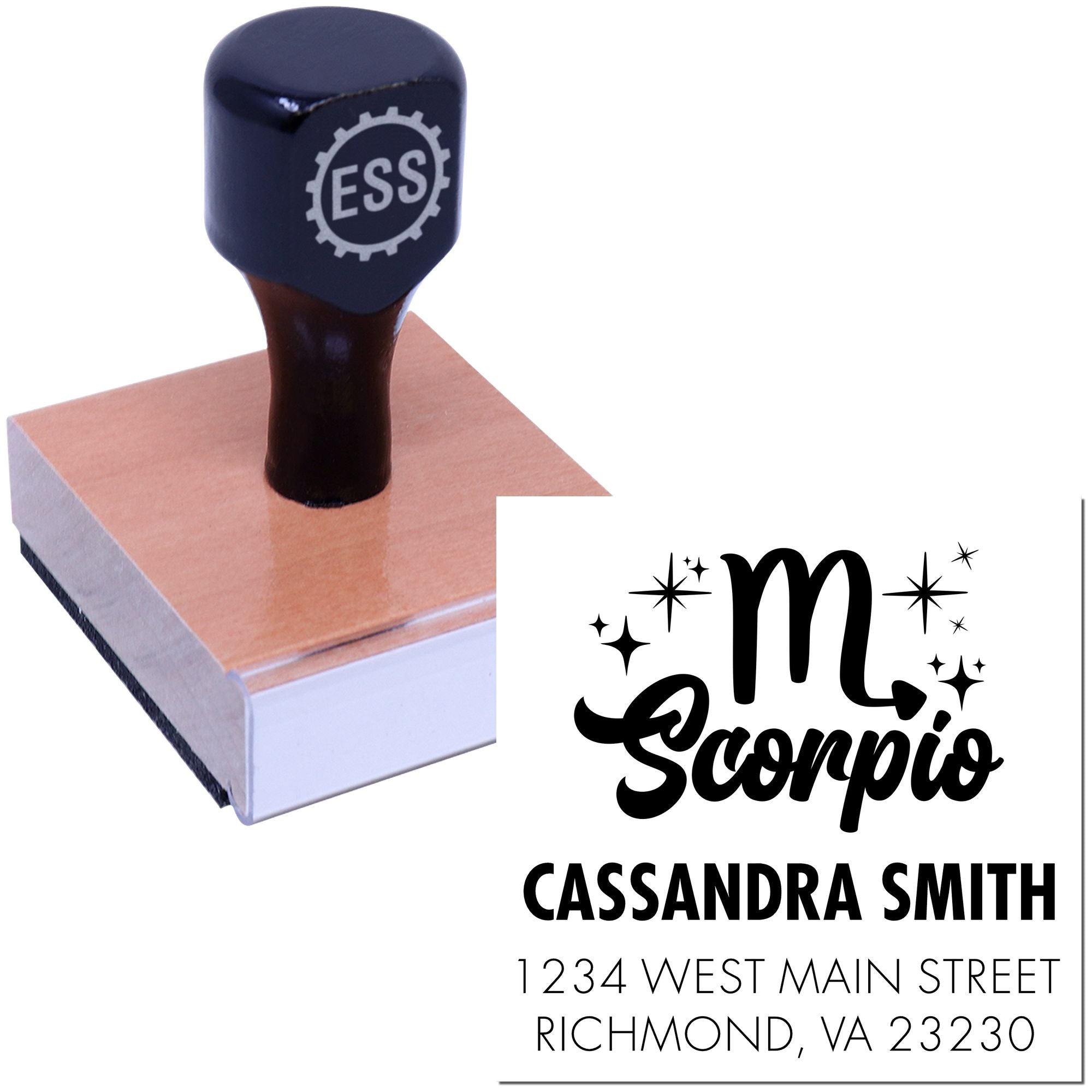 Celesital Determined Scorpio Personalized Home Address Stamper