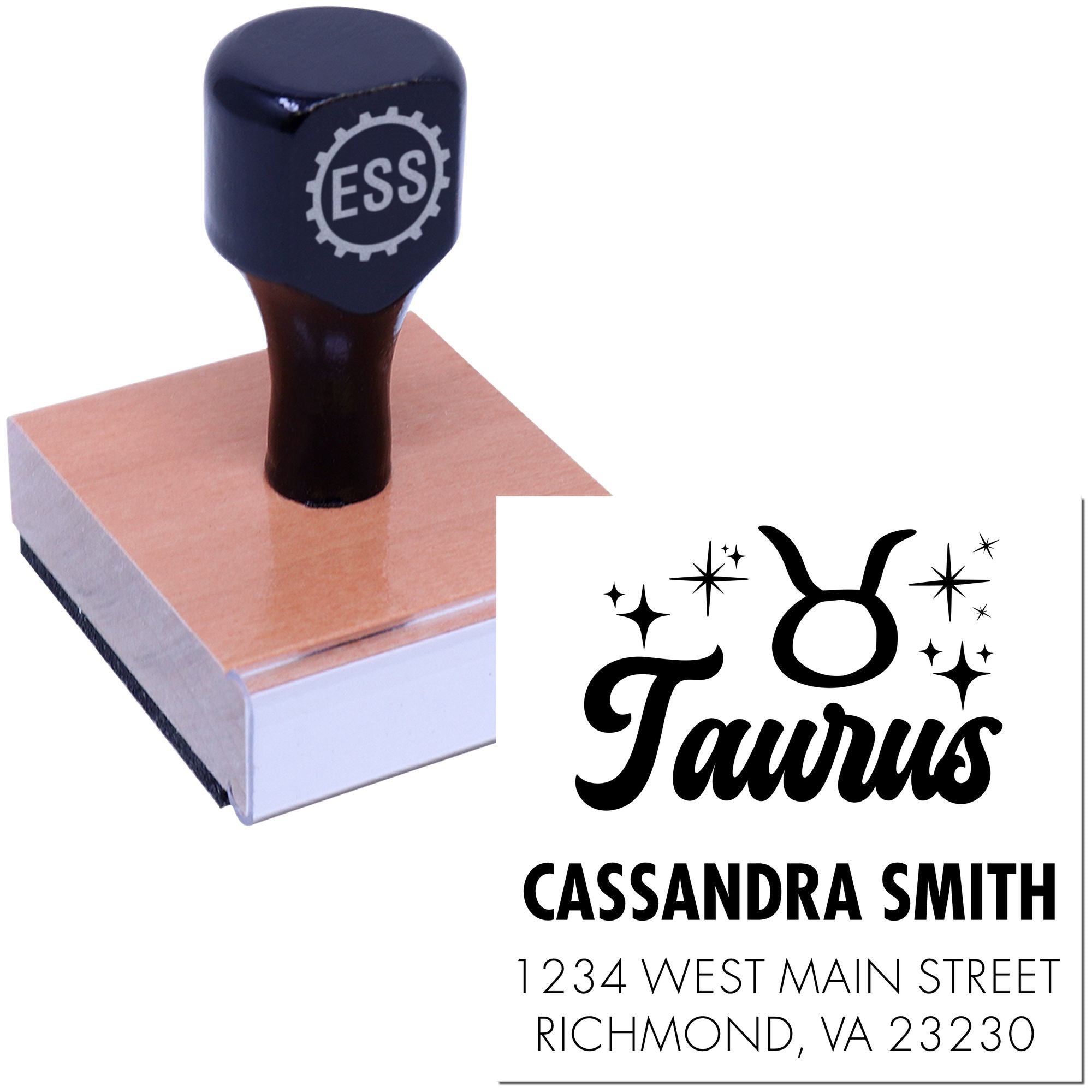Celesital Patient Taurus Personalized Return Address Stamp