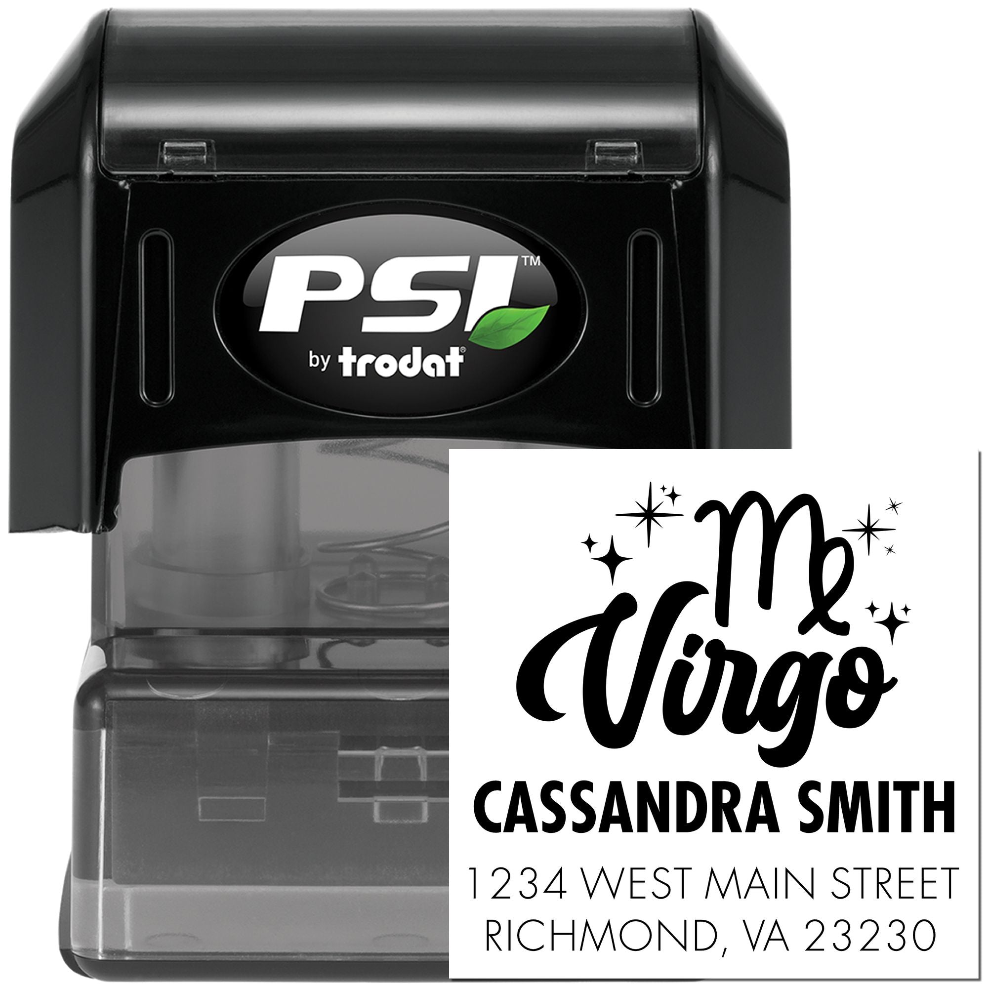 Critical Virgo Celestial Customized Return Address Stamper - Engineer Seal Stamps