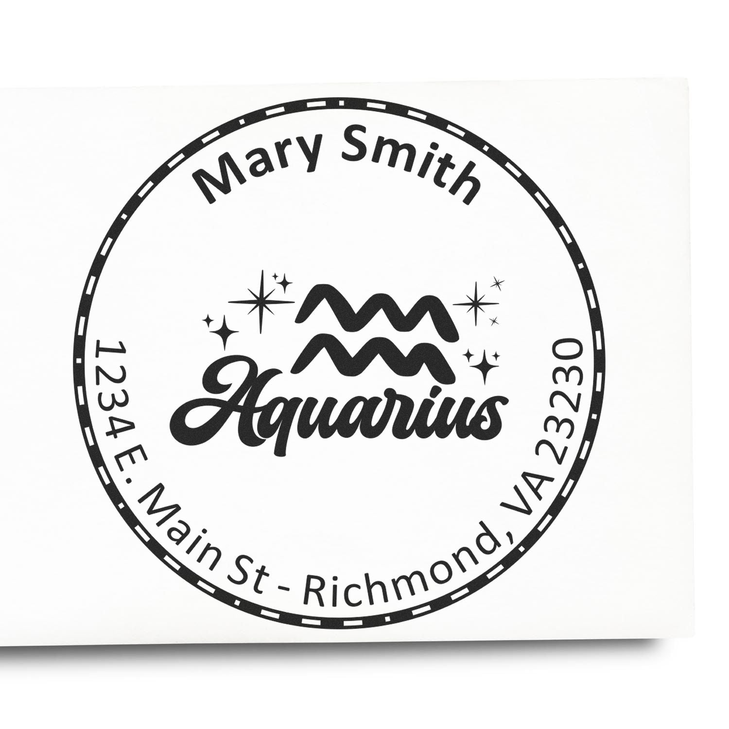 Wood Handle Visionary Aquarius Custom Made Home Stamp