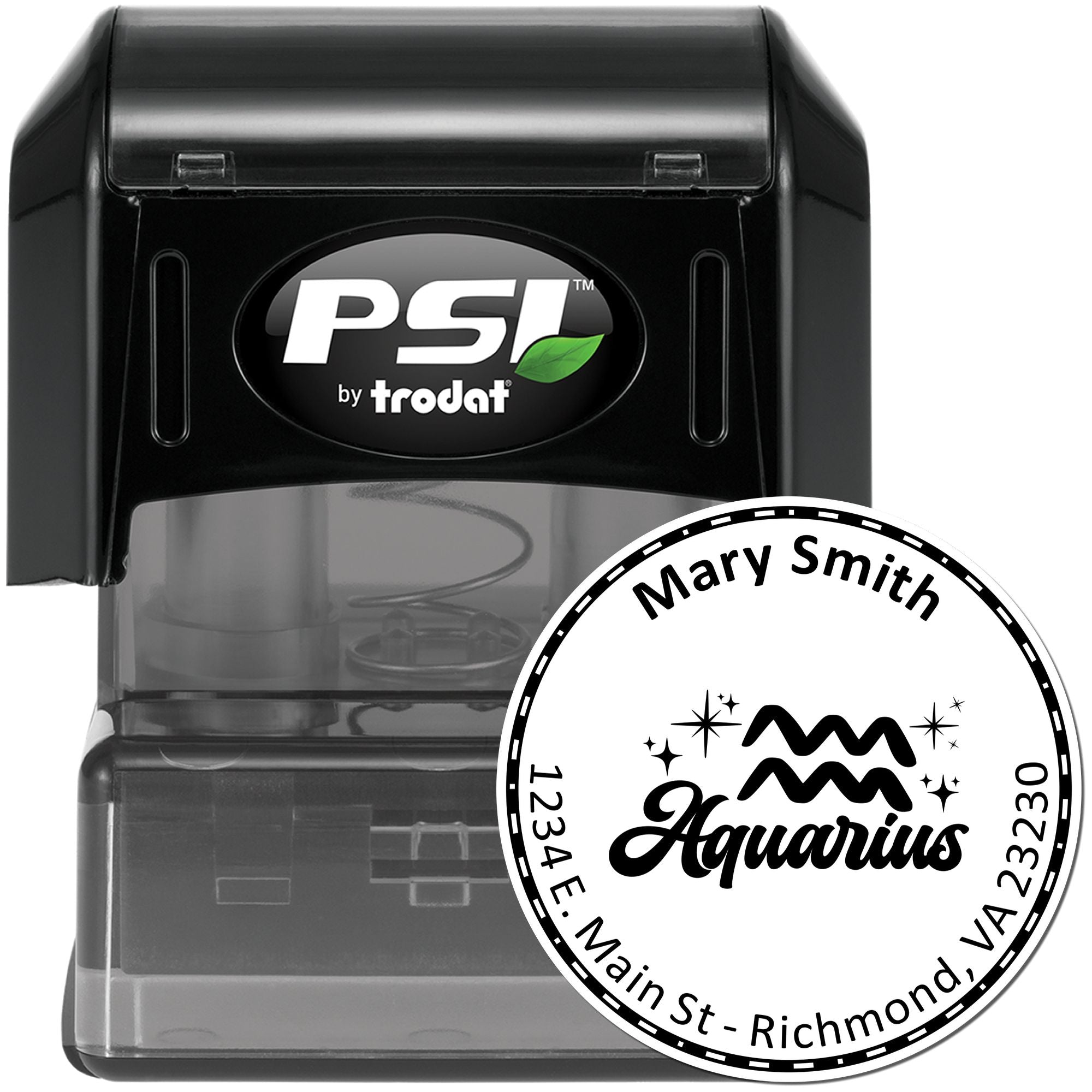 PSI Pre-Inked Visionary Aquarius Custom Address Stamp - Engineer Seal Stamps