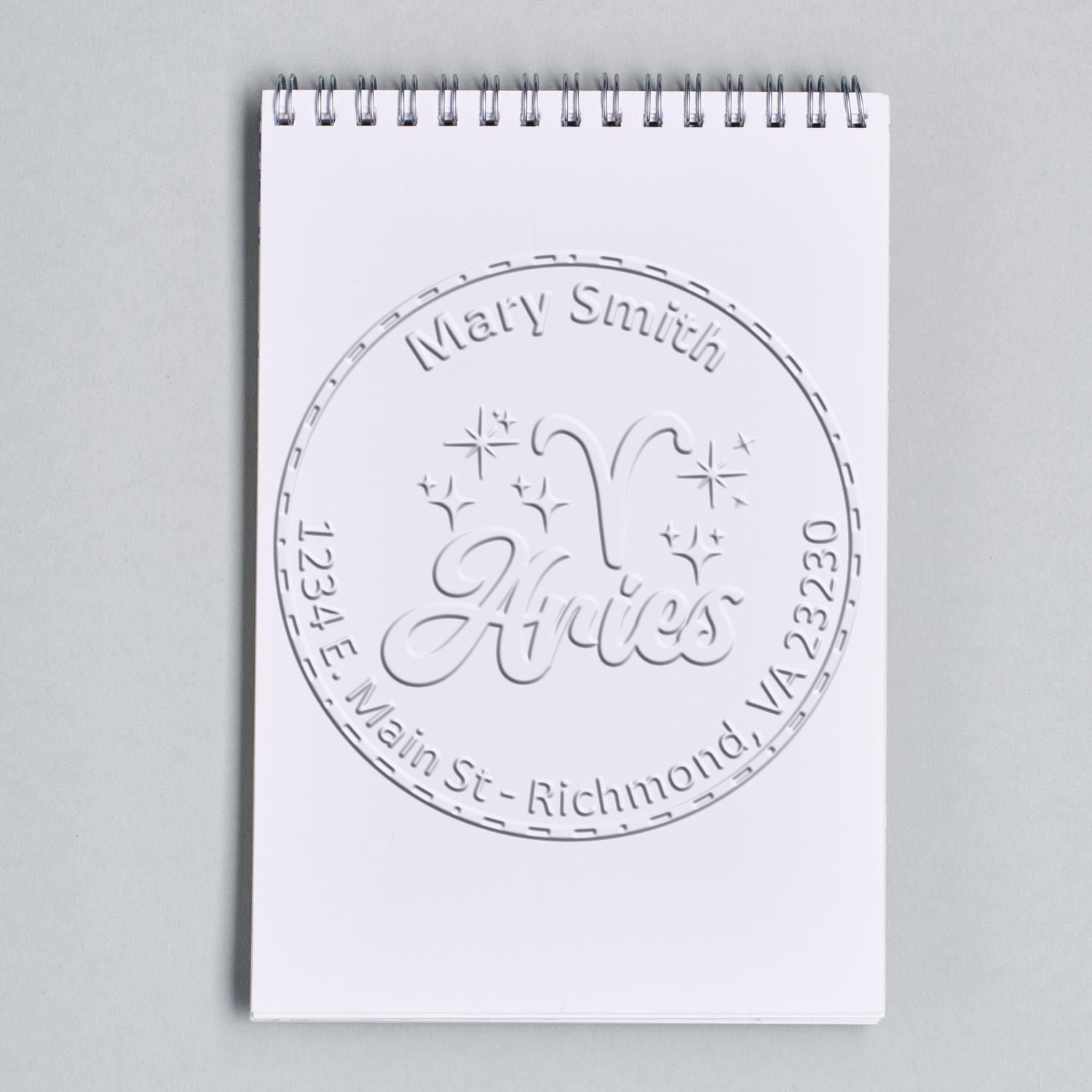 Soft Assertive Aries Personalized Address Embosser