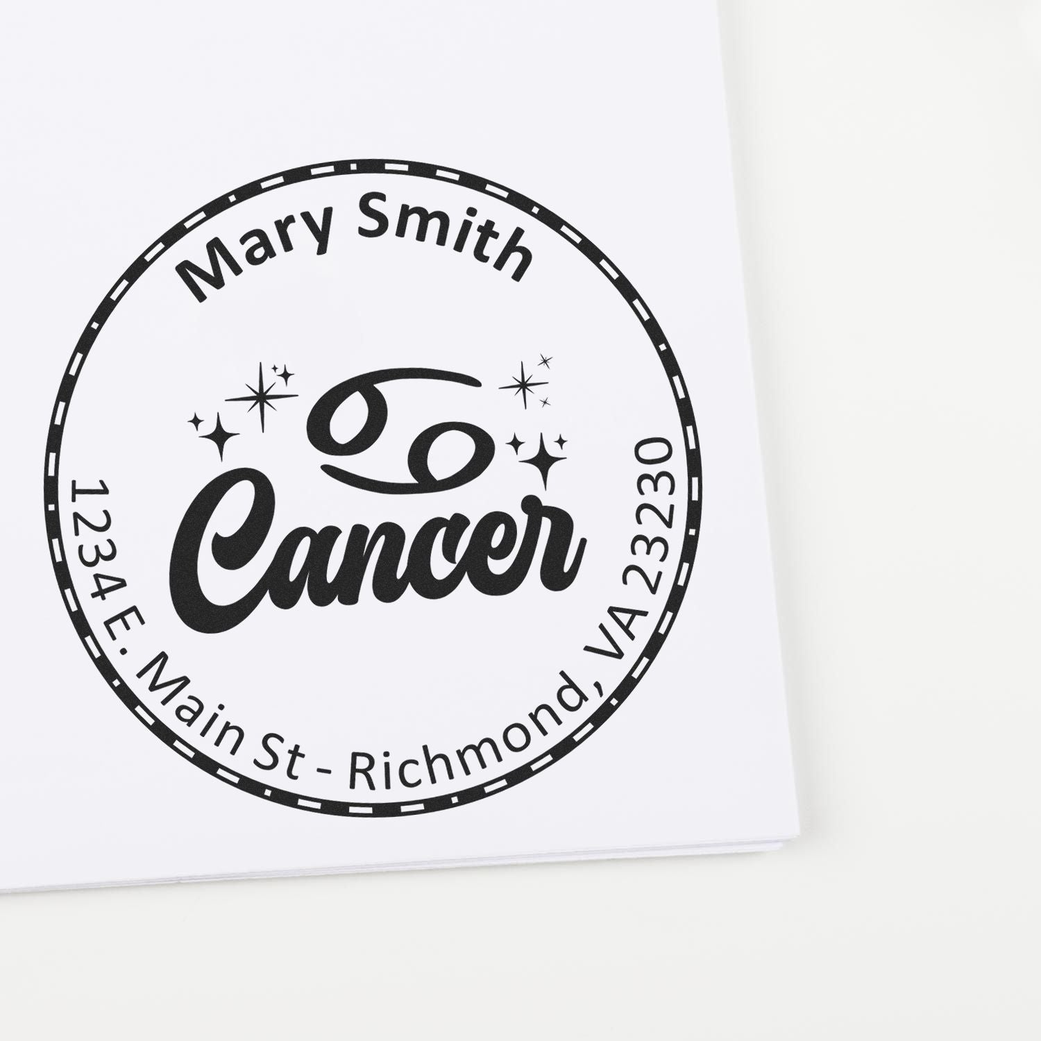 Wood Handle Compassionate Cancer Custom Made Name And Address Stamp - Engineer Seal Stamps
