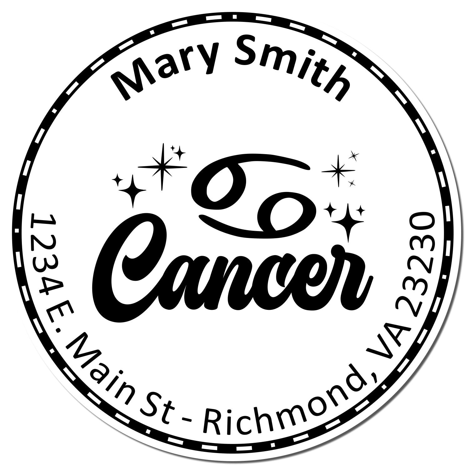 Wood Handle Compassionate Cancer Custom Made Name And Address Stamp - Engineer Seal Stamps