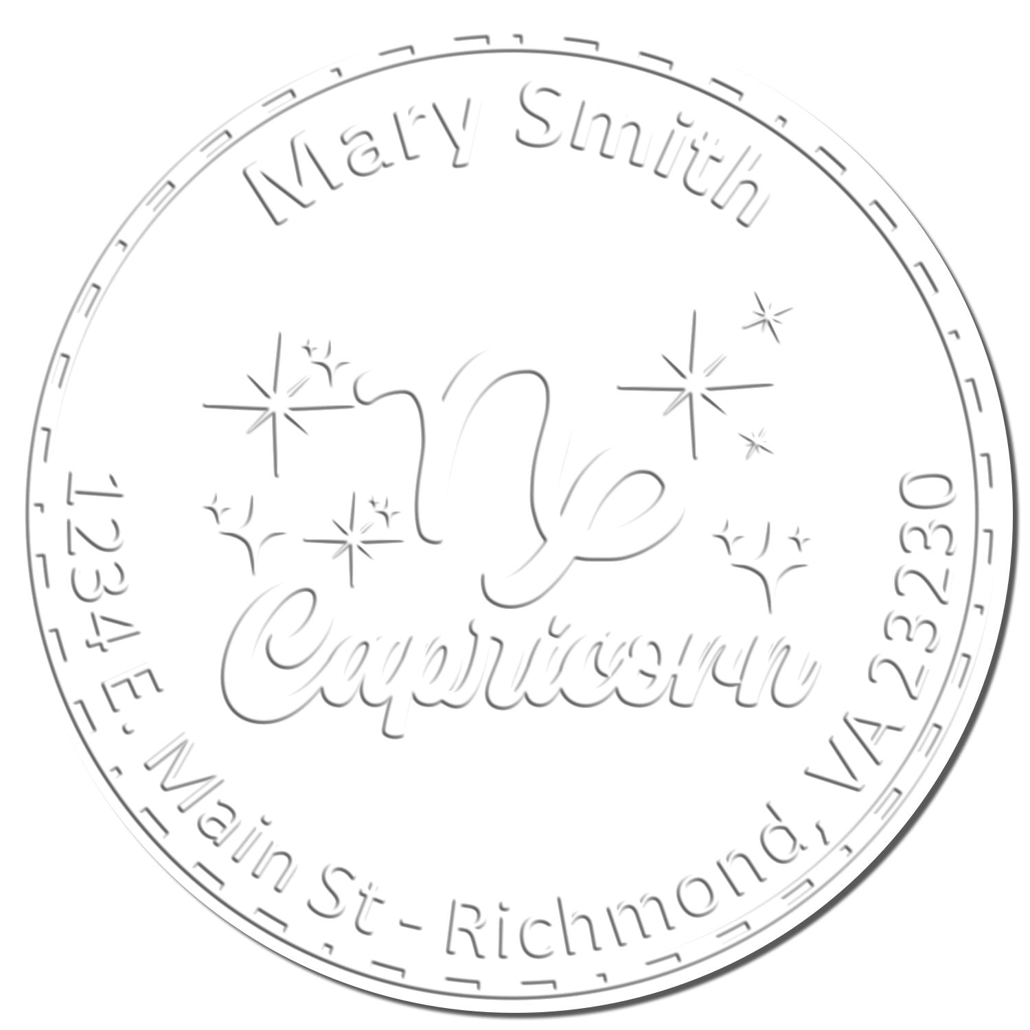 Soft Responsible Capricorn Personalized Address Embossing Stamp