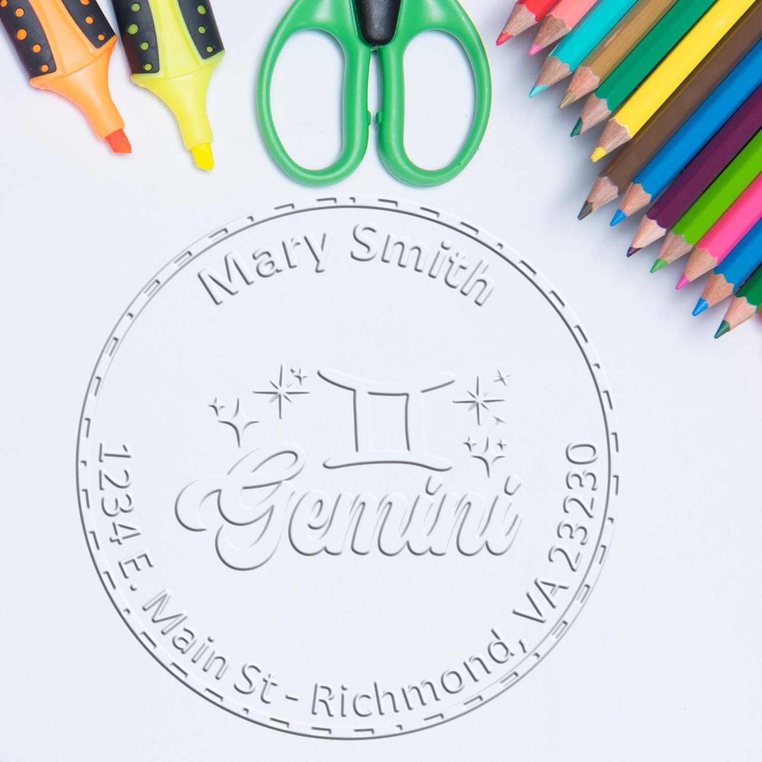 Hybrid Communicative Gemini Personalized Home Address Seal Press - Engineer Seal Stamps