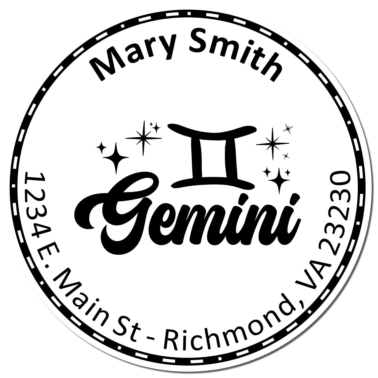 PSI Pre-Inked Communicative Gemini Custom Return Address Stamp - Engineer Seal Stamps