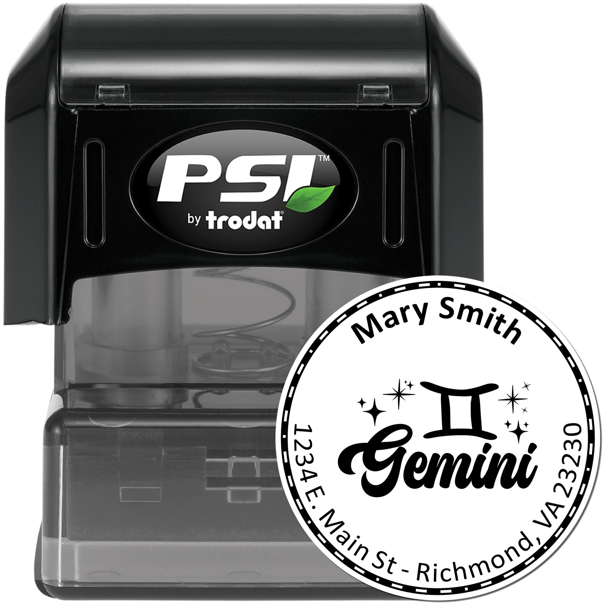 PSI Pre-Inked Communicative Gemini Custom Return Address Stamp - Engineer Seal Stamps