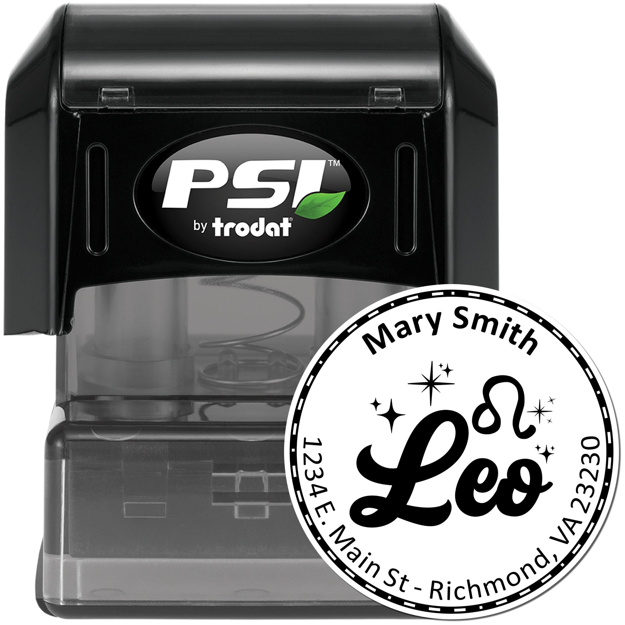 PSI Pre-Inked Creative Leo Custom Home Address Stamp - Engineer Seal Stamps