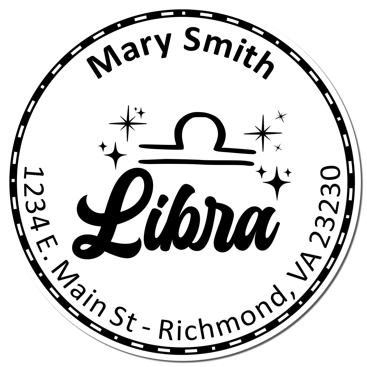 Wood Handle Diplomatic Libra Personalized Mail Stamp - Engineer Seal Stamps
