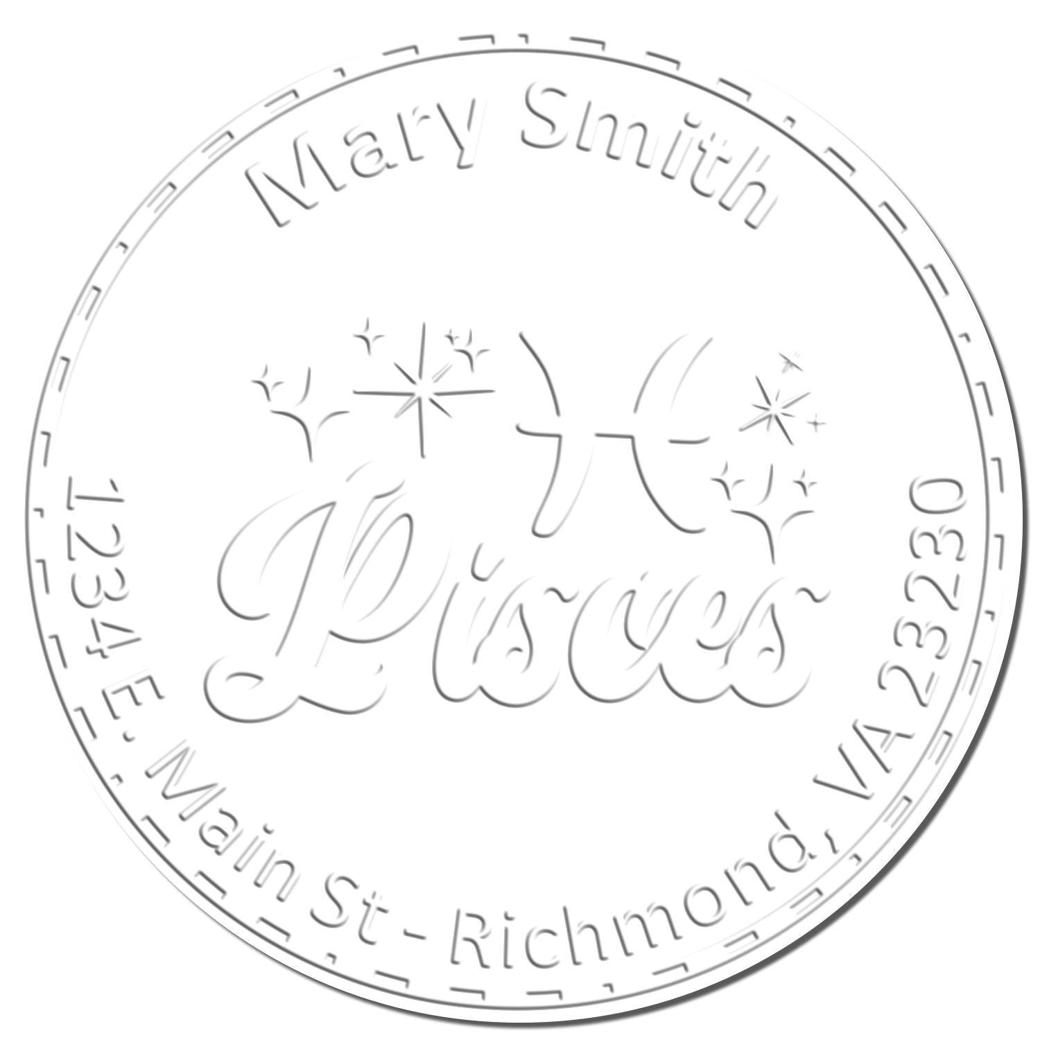 Hybrid Imaginative Pisces Personalized New Home Embossing Seal - Engineer Seal Stamps