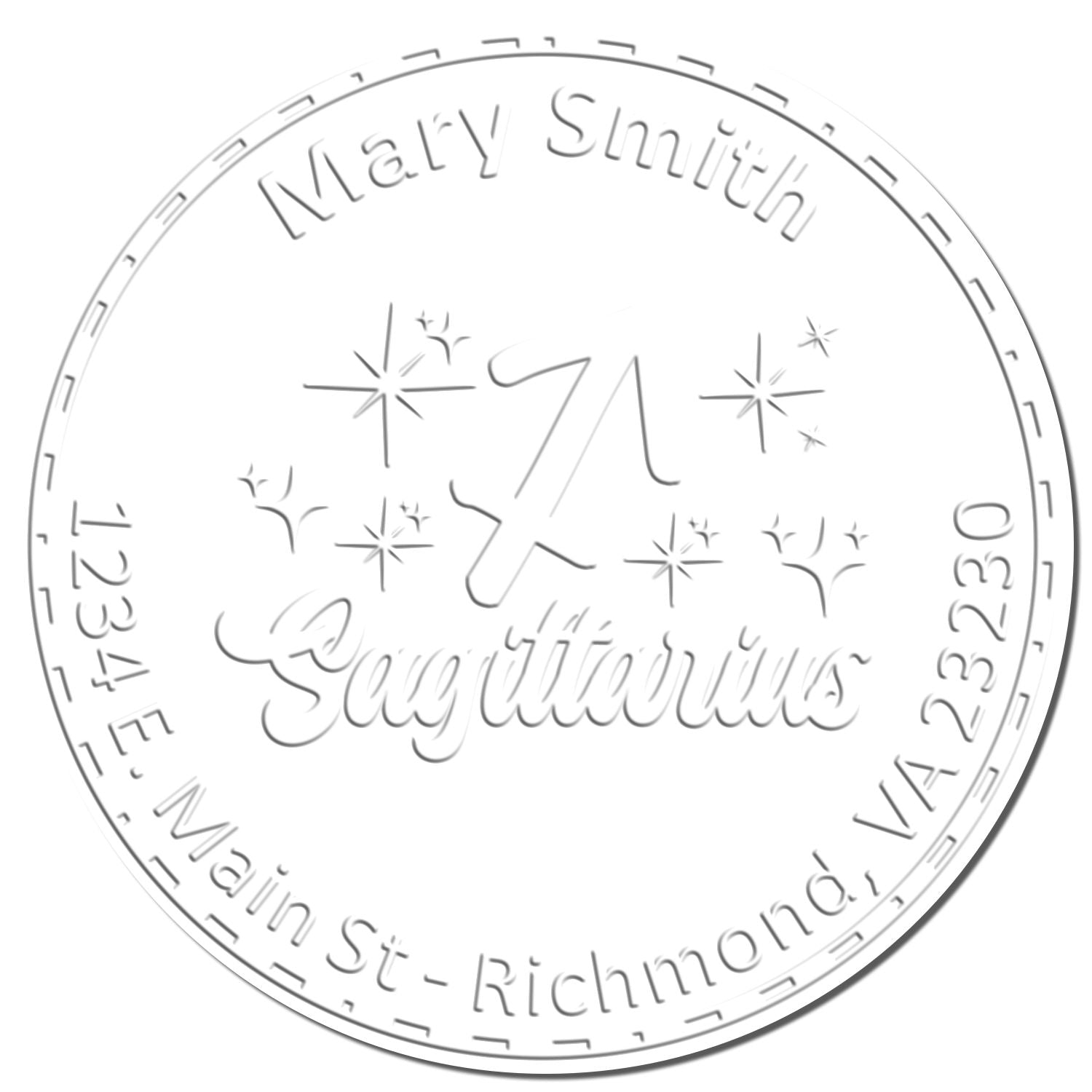 Hybrid Independent Sagittarius Personalized New Home Embossing Stamp - Engineer Seal Stamps