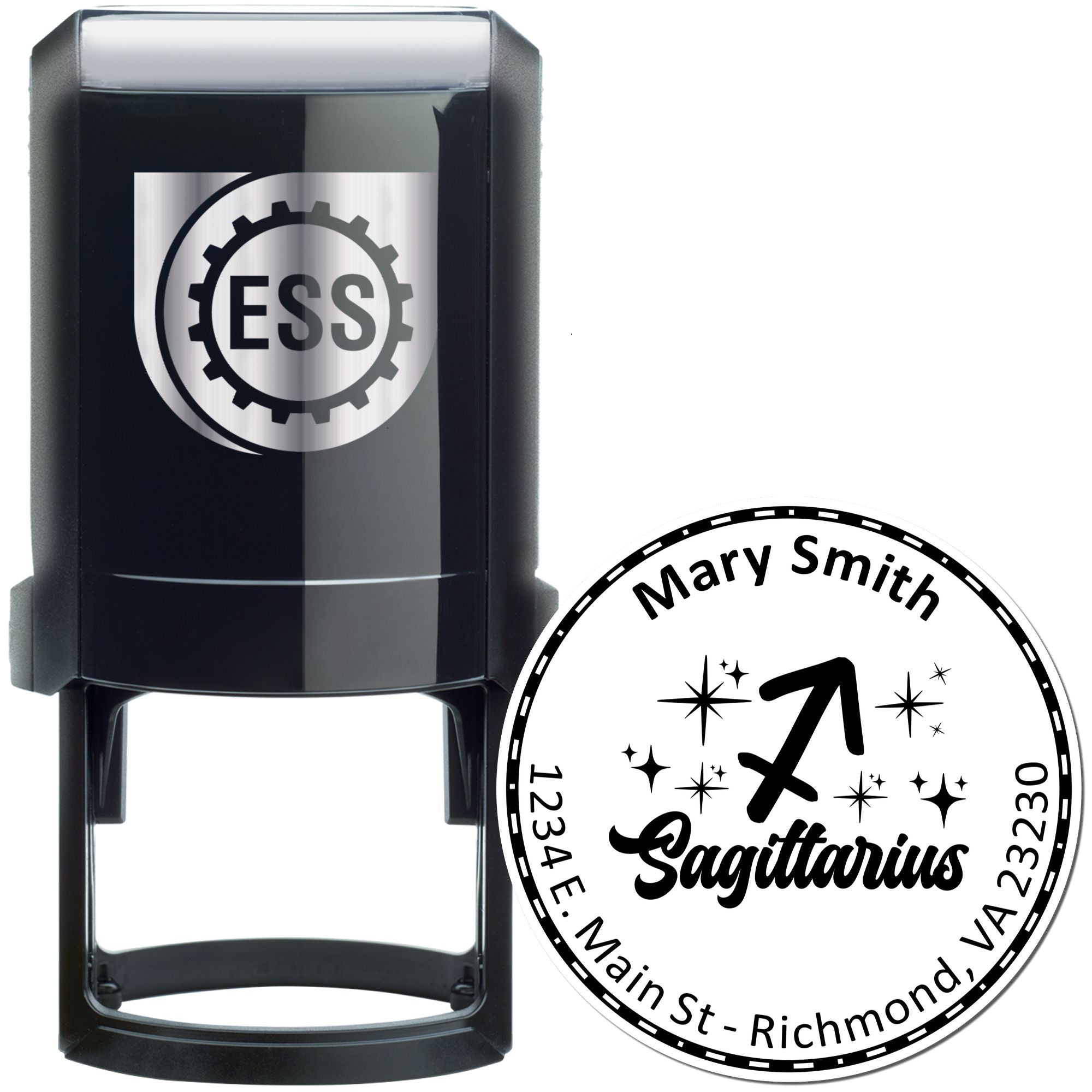 Self-Inking Independent Sagittarius Custom Made Return Address Stamp - Engineer Seal Stamps