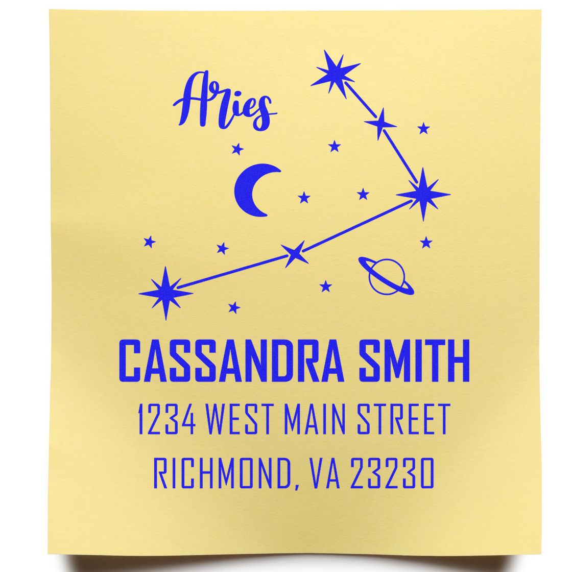 Confident Aries Zodiac Personalized New Home Stamper