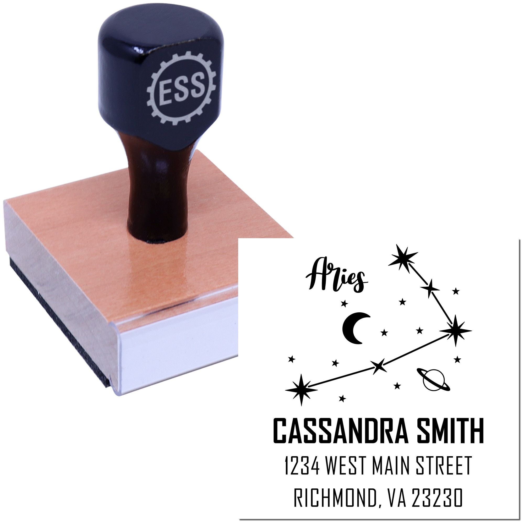 Confident Aries Zodiac Personalized New Home Stamper