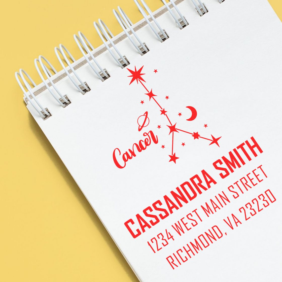 Caring Cancer Zodiac Customized Return Address Stamp