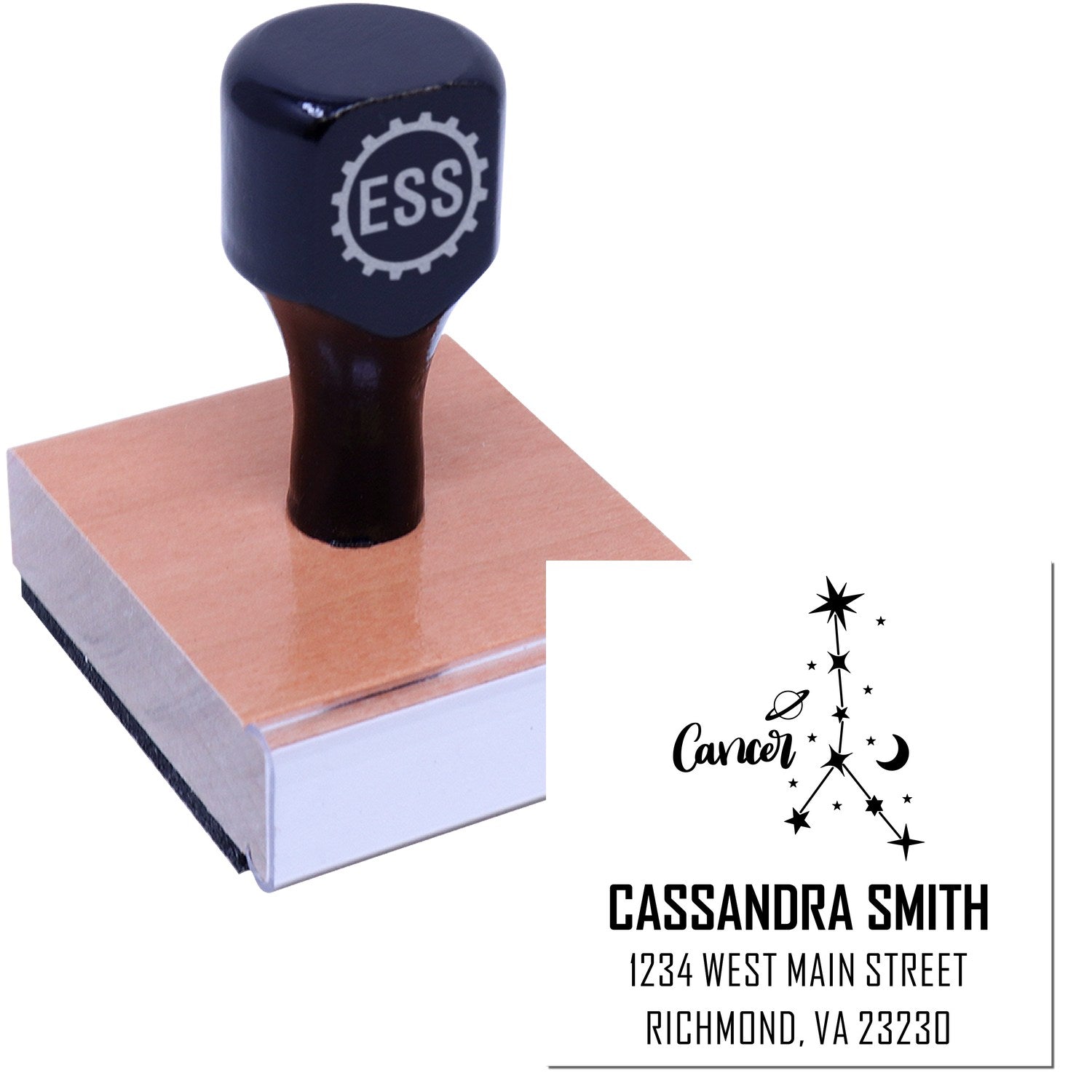 Caring Cancer Zodiac Customized Return Address Stamp