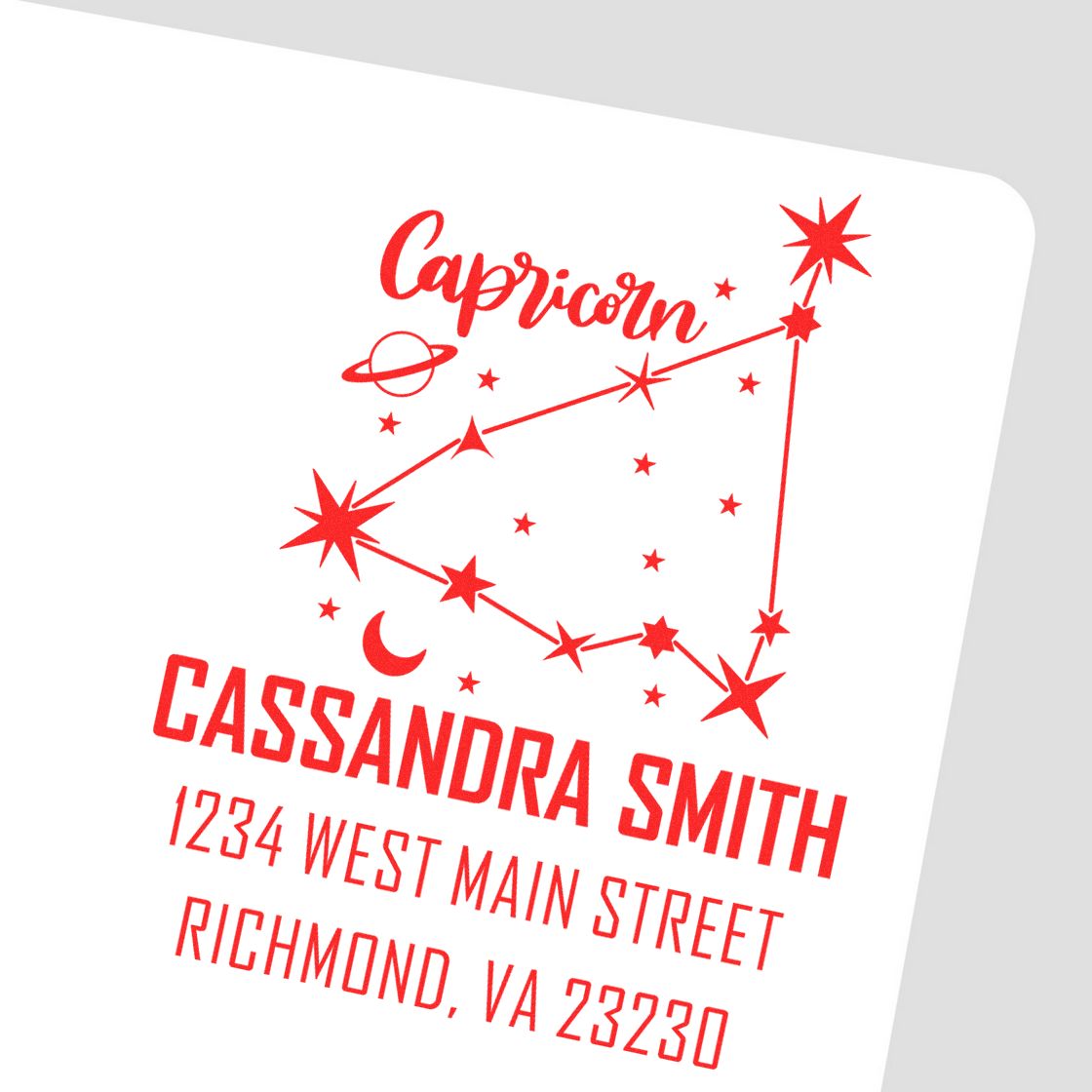 Practical Capricorn Zodiac Customized Return Address Stamper