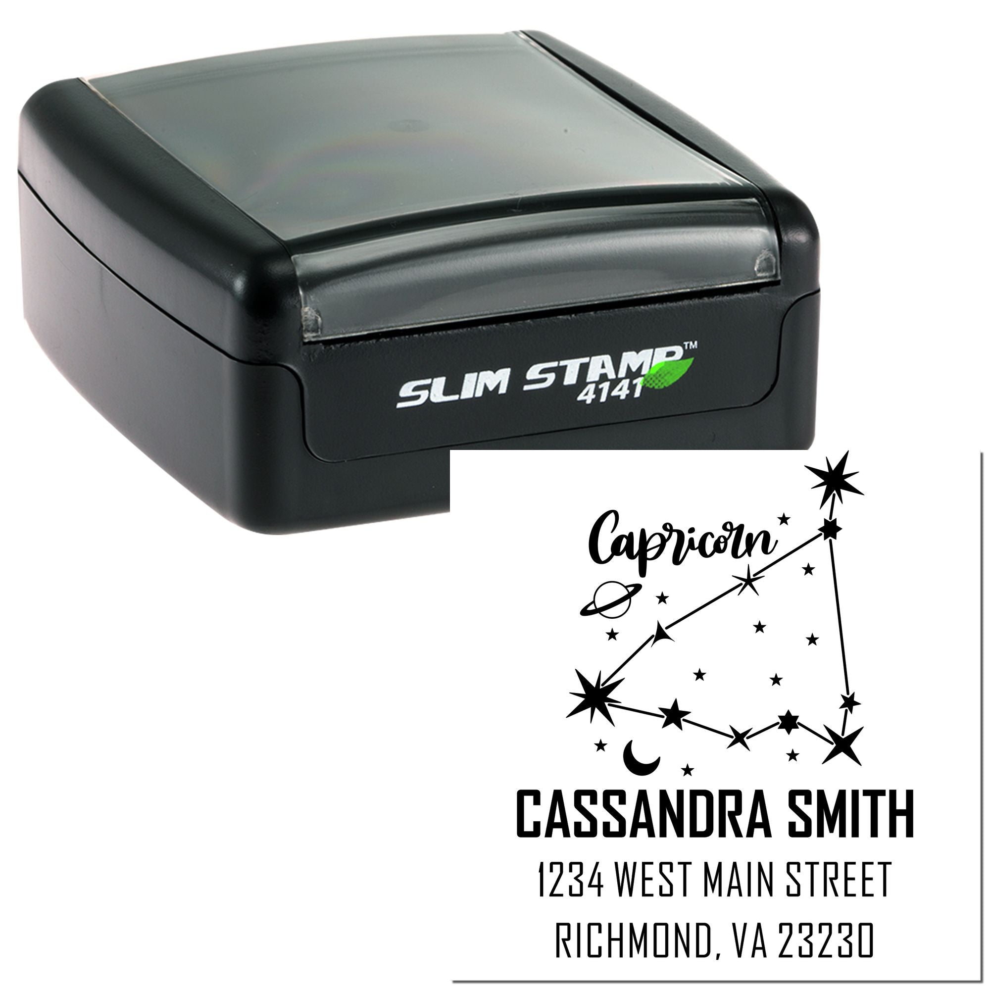 Practical Capricorn Zodiac Personalized Return Address Stamp - Engineer Seal Stamps