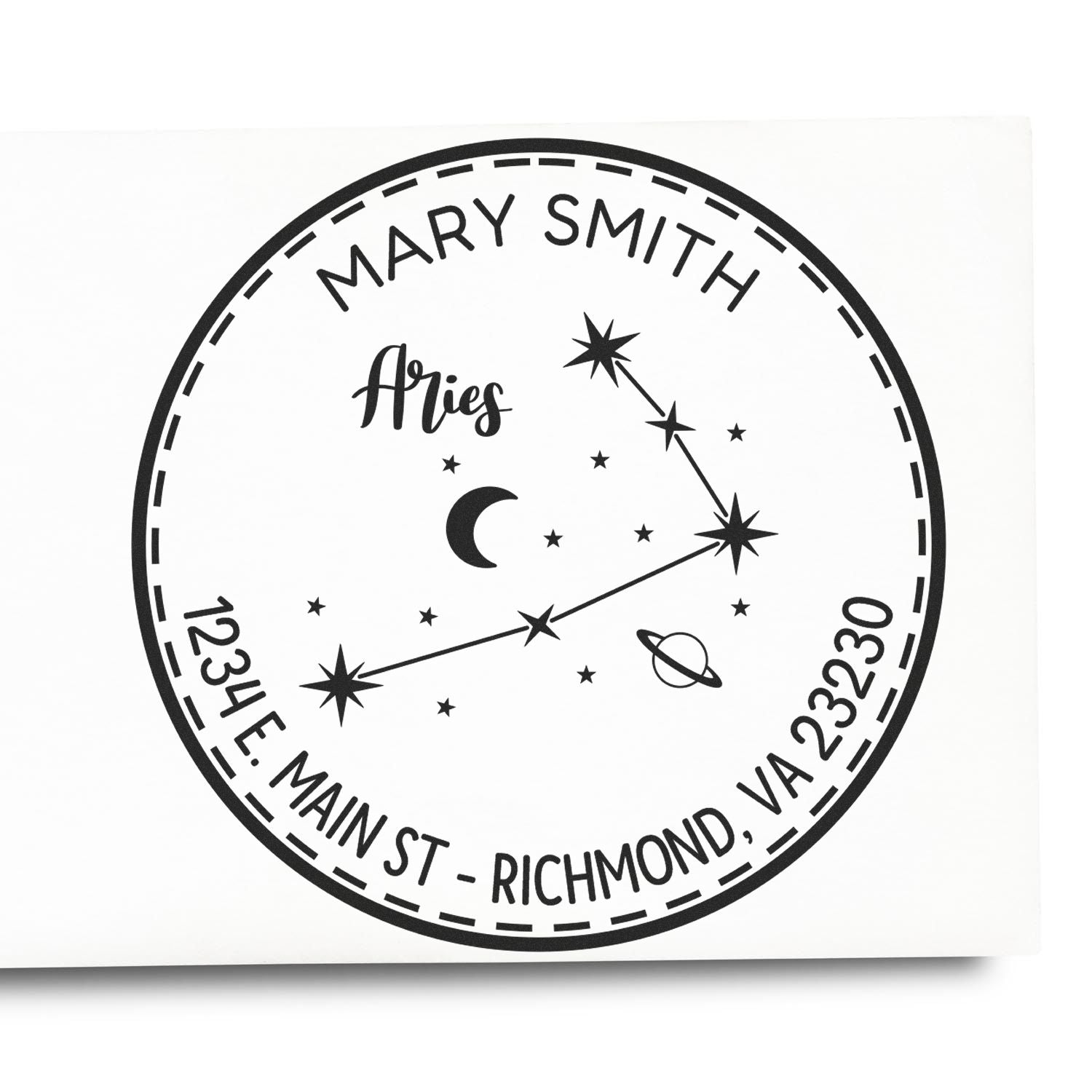 Self-Inking Constellation Aries Custom Made Home Address Stamp - Engineer Seal Stamps