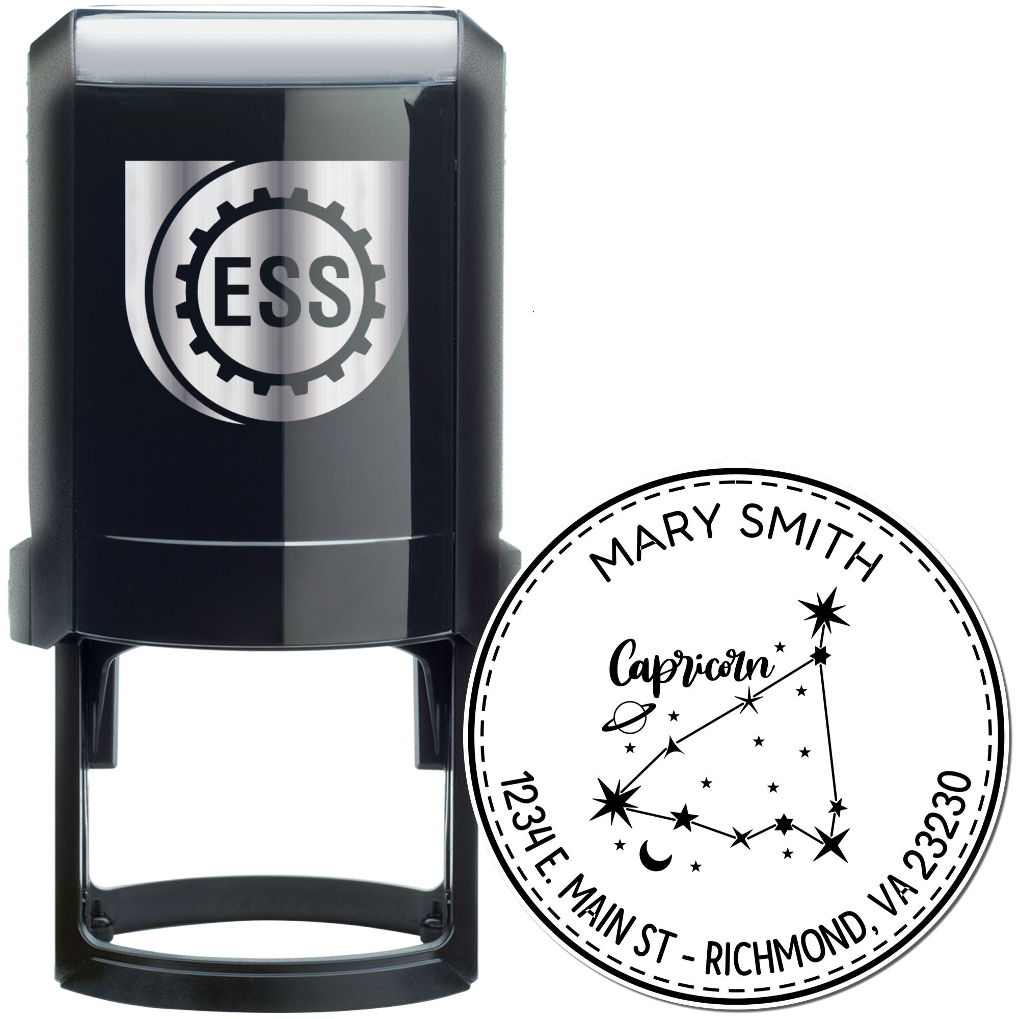 Self-Inking Constellation Capricorn Custom Made New Home Stamp - Engineer Seal Stamps