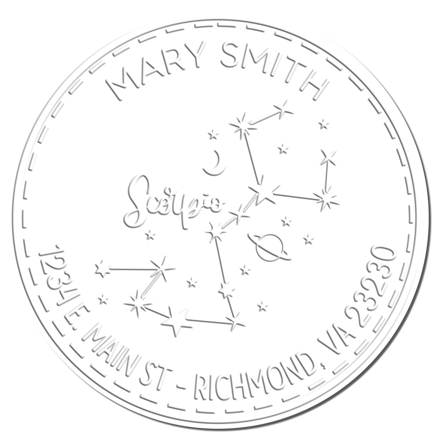Soft Constellation Scorpio Custom Mailing Embossing Stamp