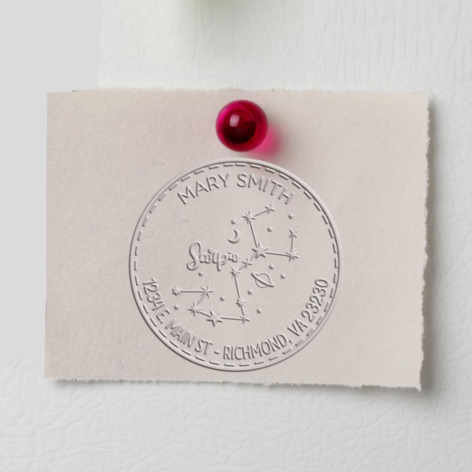 Soft Constellation Scorpio Custom Mailing Embossing Stamp