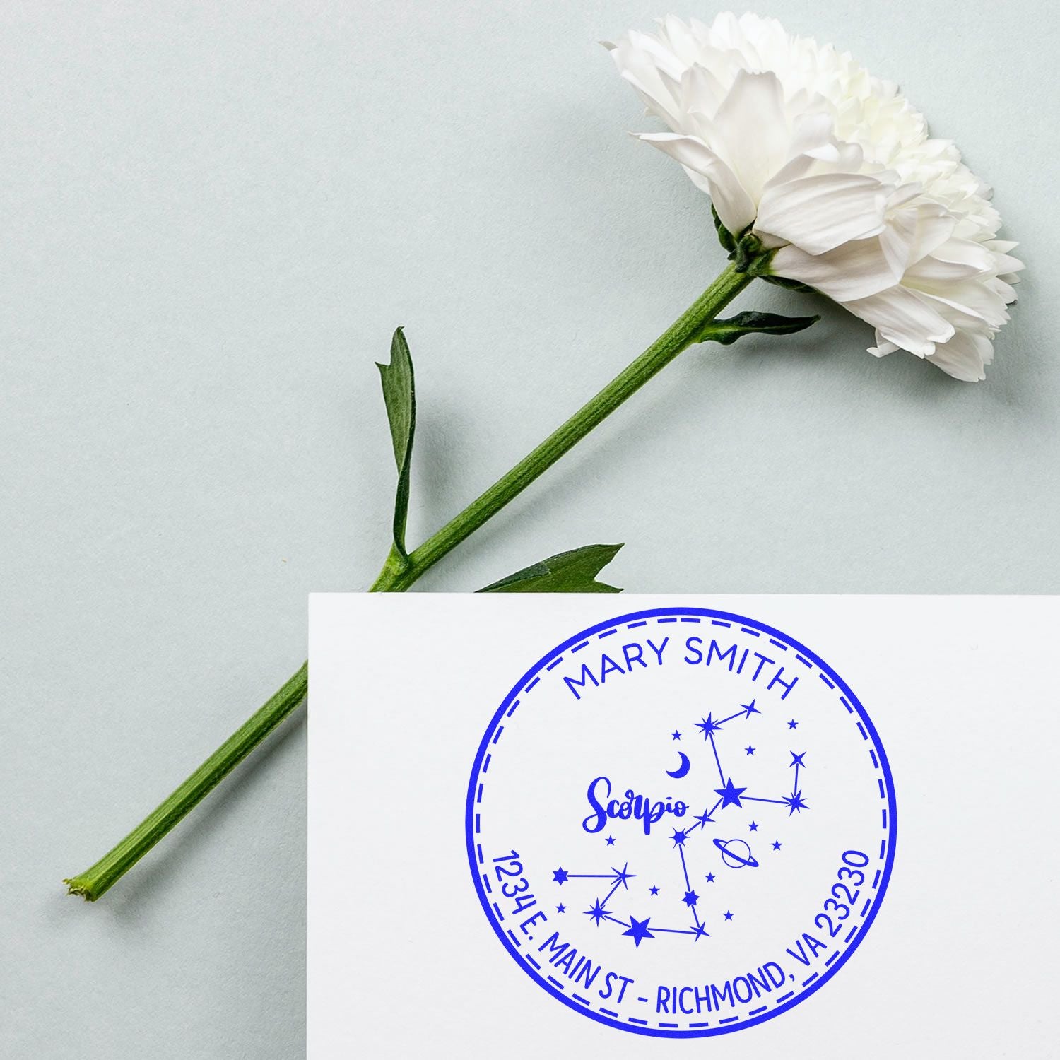 Self-Inking Constellation Scorpio Personalized Address Stamp - Engineer Seal Stamps