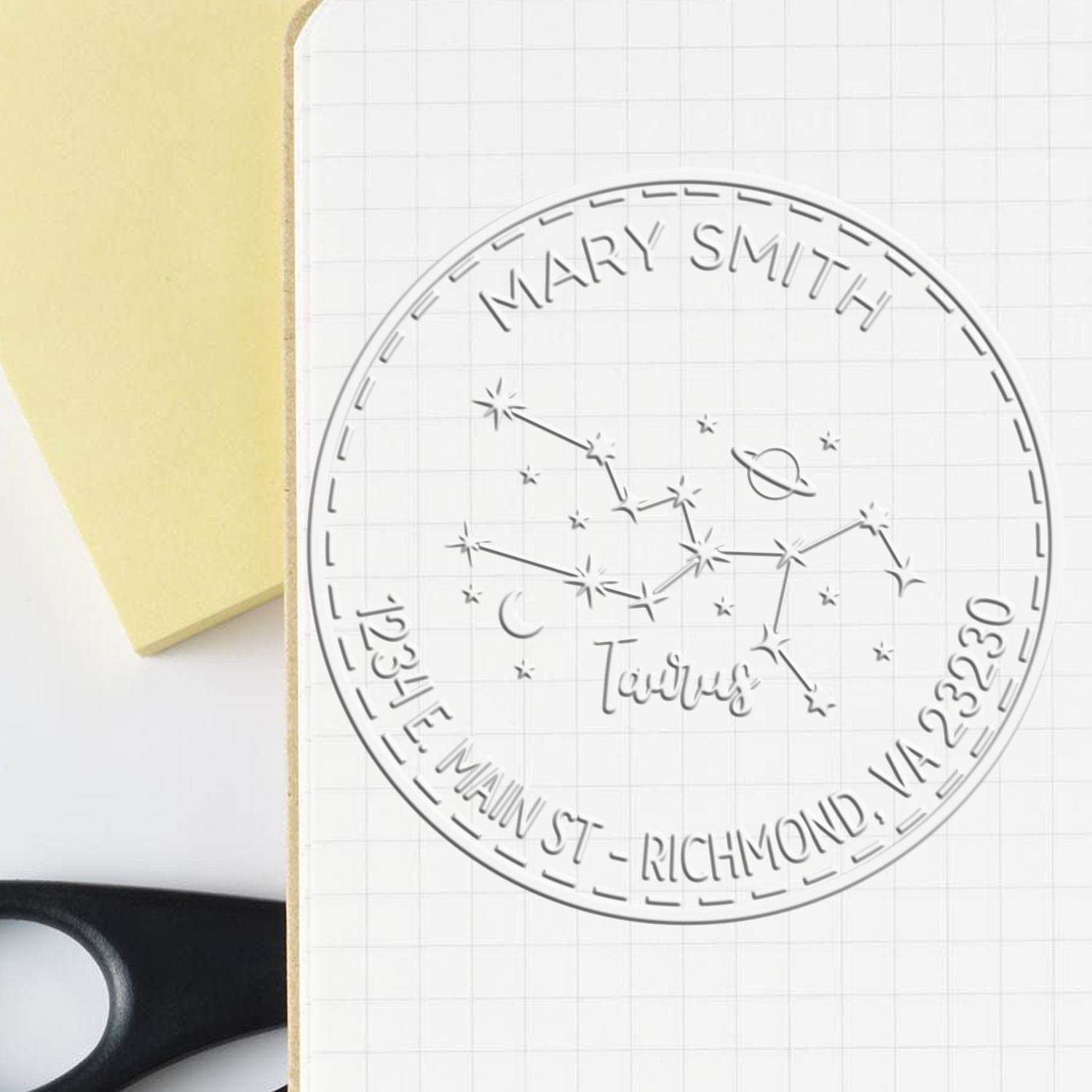 Hybrid Constellation Taurus Custom Return Address Seal Press - Engineer Seal Stamps
