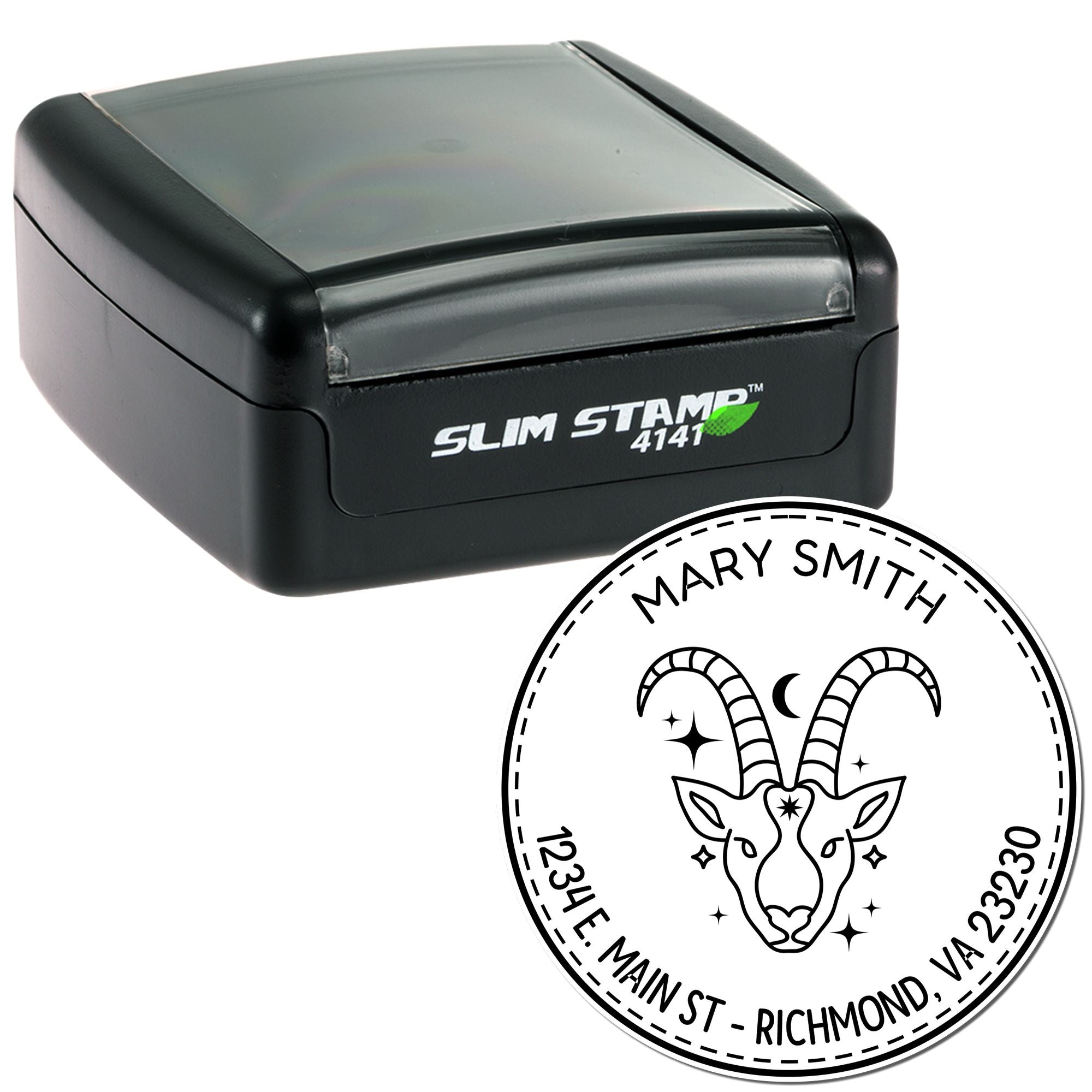 Portable Pre-Inked Tenacious Capricorn Personalized Mail Stamp - Engineer Seal Stamps