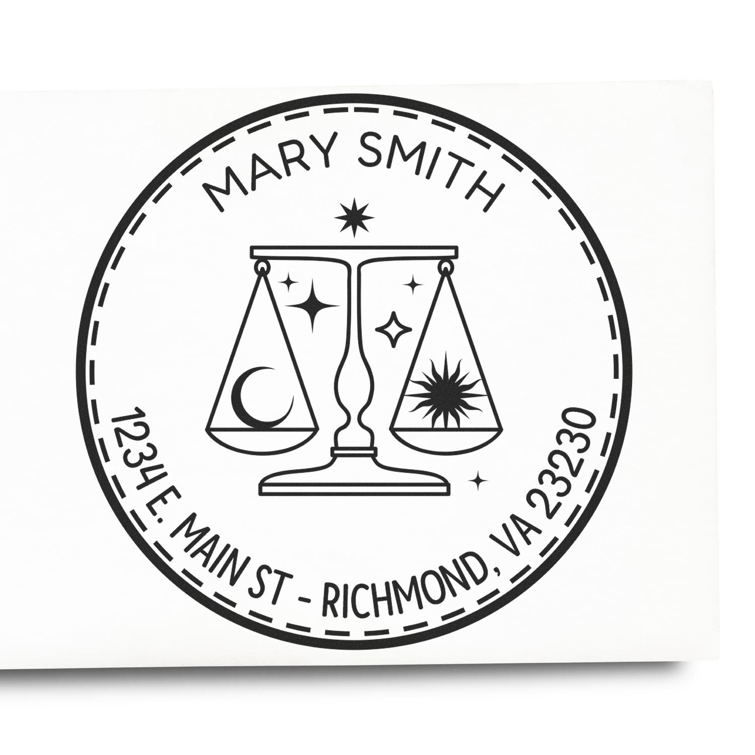 Portable Pre-Inked Fair-minded Libra Personalized Mailing Stamper