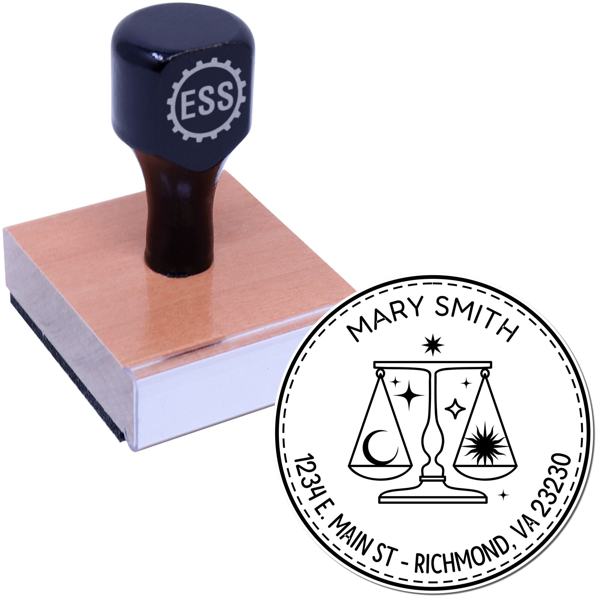 Wood Handle Fair-minded Libra Custom Made Mail Stamp - Engineer Seal Stamps