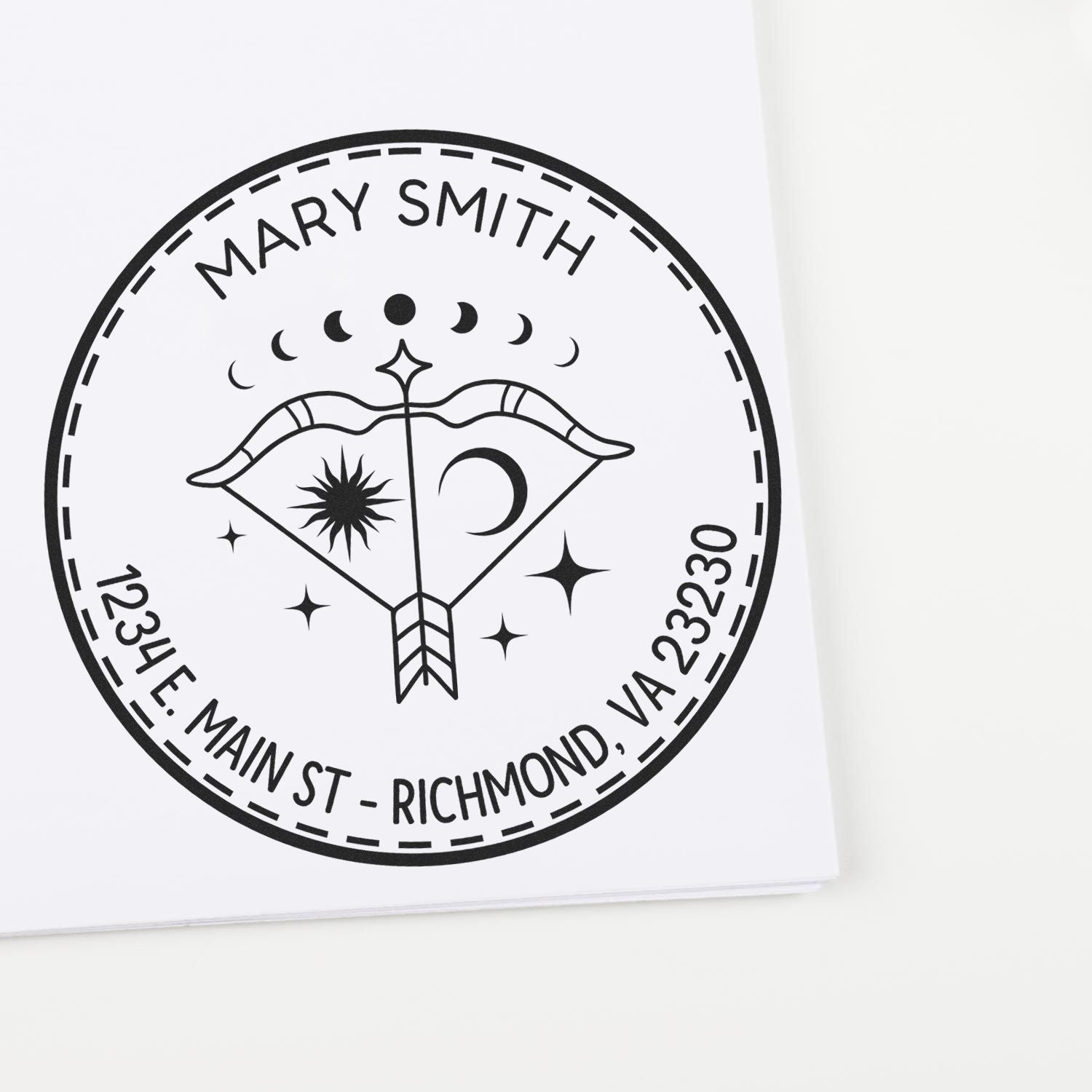 PSI Pre-Inked Philosophical Sagittarius Custom Name And Address Stamp - Engineer Seal Stamps