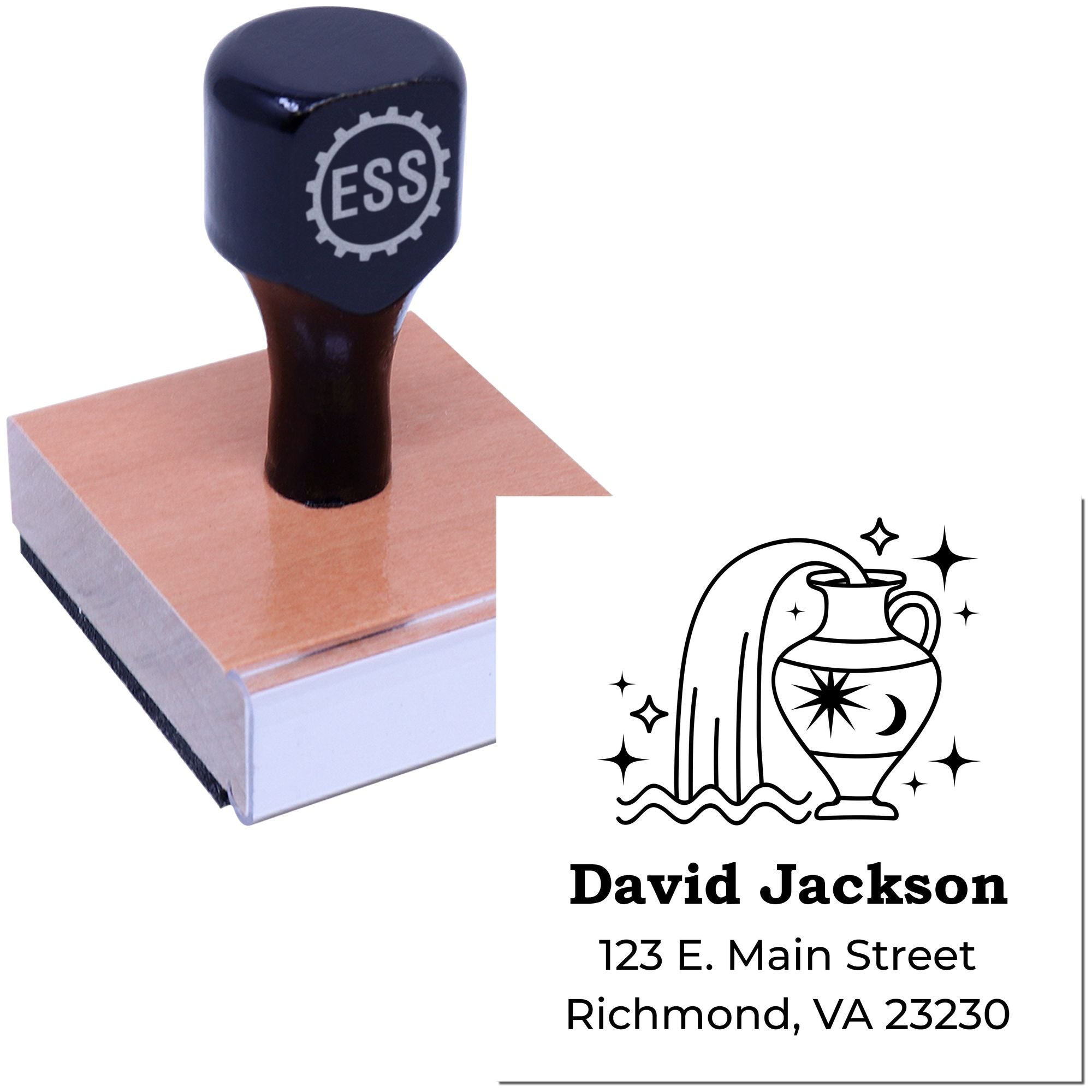 Celesital Progressive Aquarius Personalized New Home Stamp
