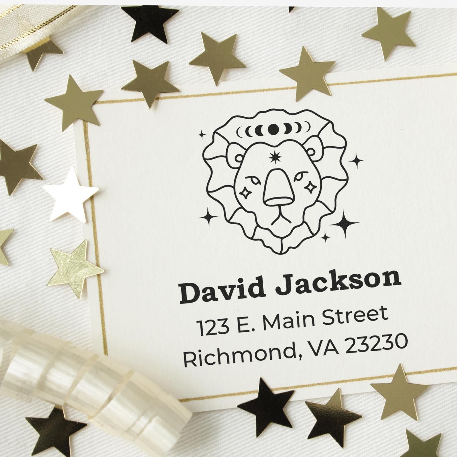 Passionate Leo Celestial Customized Return Address Stamper - Engineer Seal Stamps