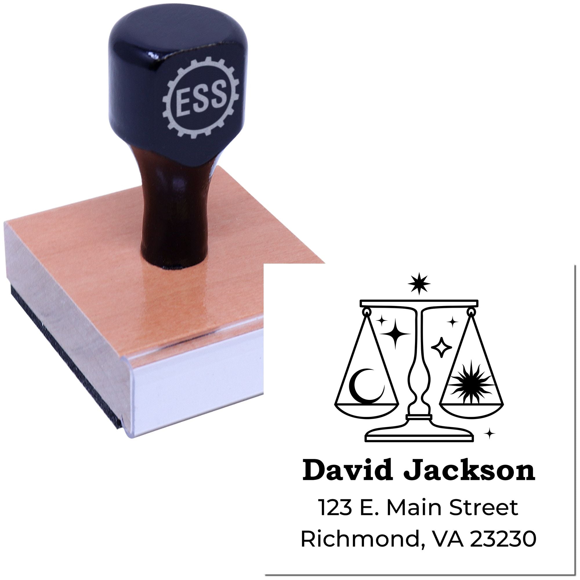 Celesital Sociable Libra Customized Name And Address Stamp