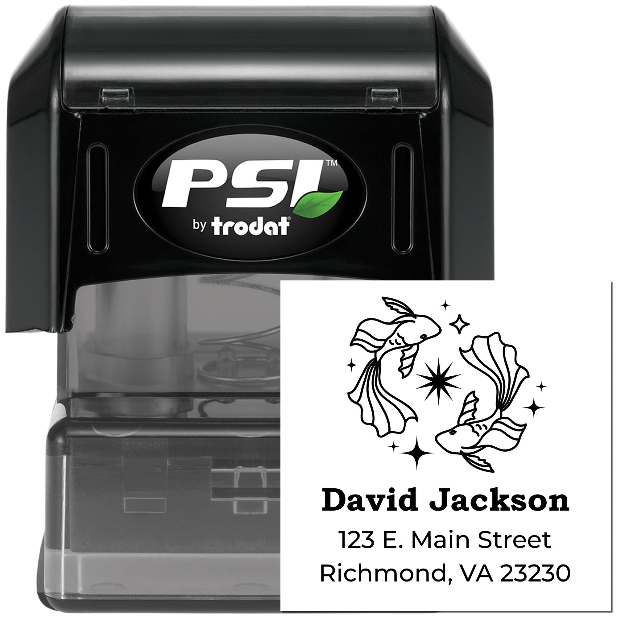 Dreamy Pisces Celestial Customized Home Address Stamper - Engineer Seal Stamps