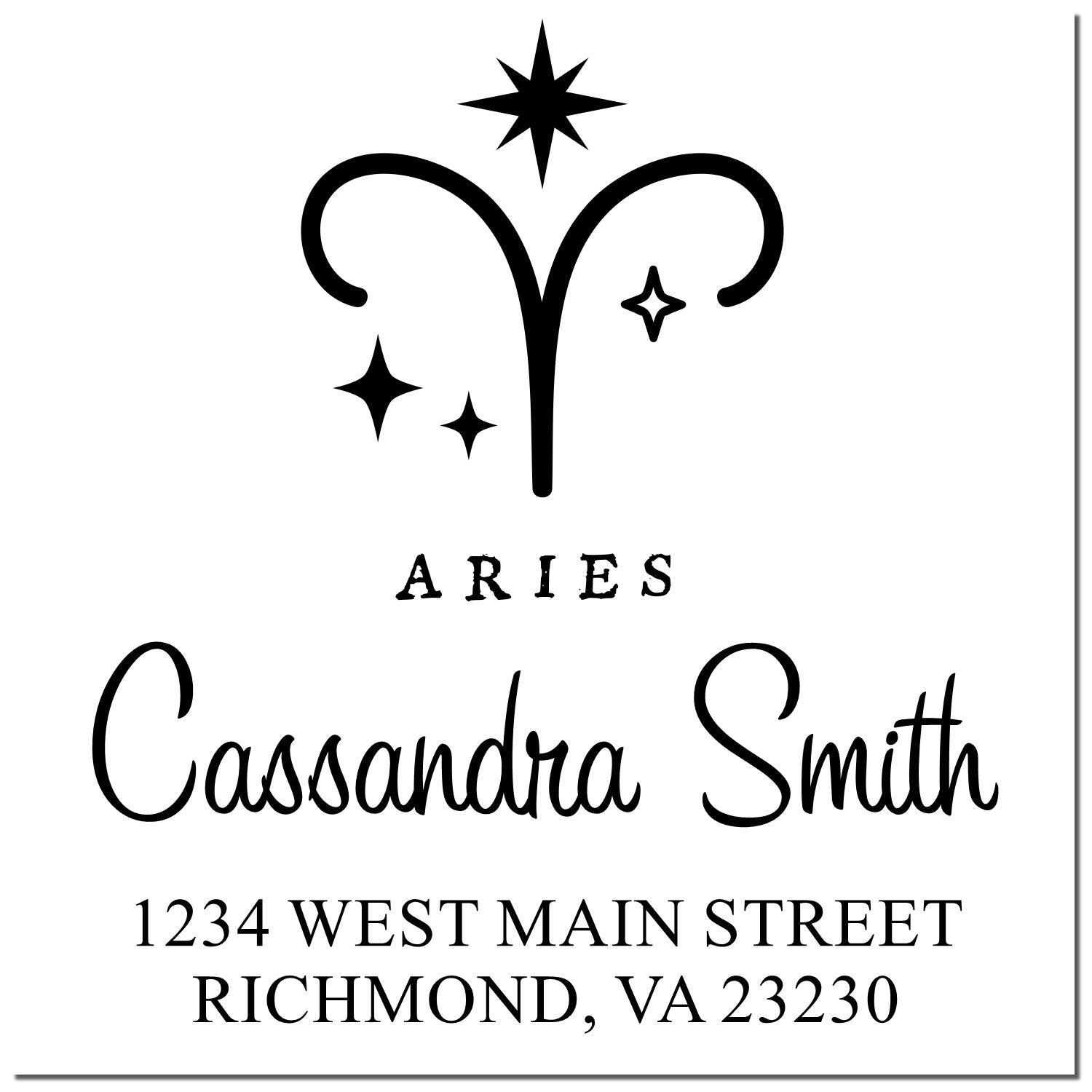 Pioneering Aries Zodiac Customized Return Address Stamper