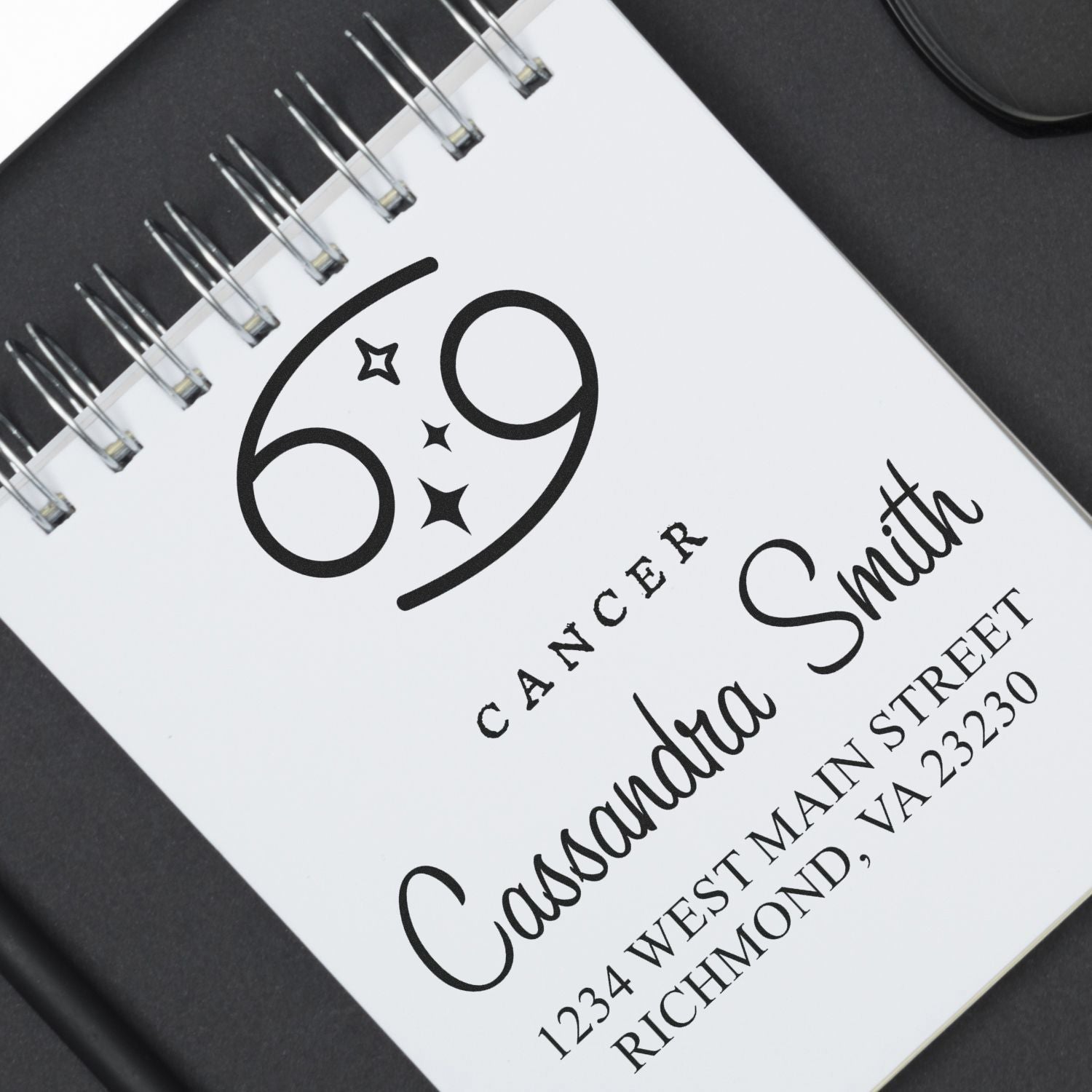 Imaginative Cancer Zodiac Personalized Return Address Stamper - Engineer Seal Stamps