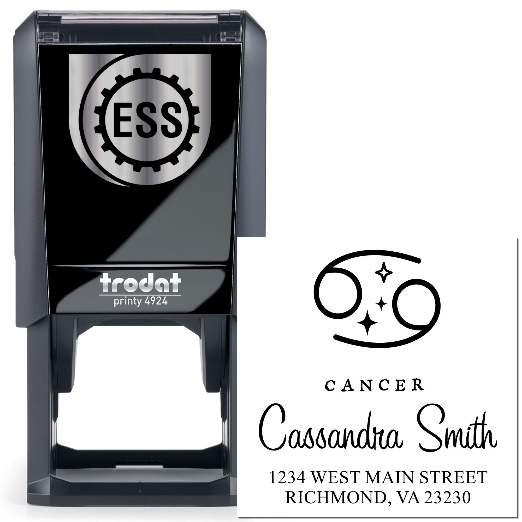 Celestial Imaginative Cancer Self-Inking Customized Return Address Stamper - Engineer Seal Stamps