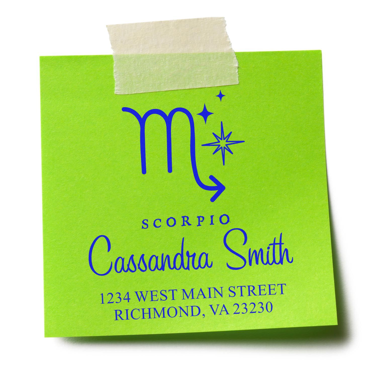 Transformative Scorpio Zodiac Name And Address Stamper