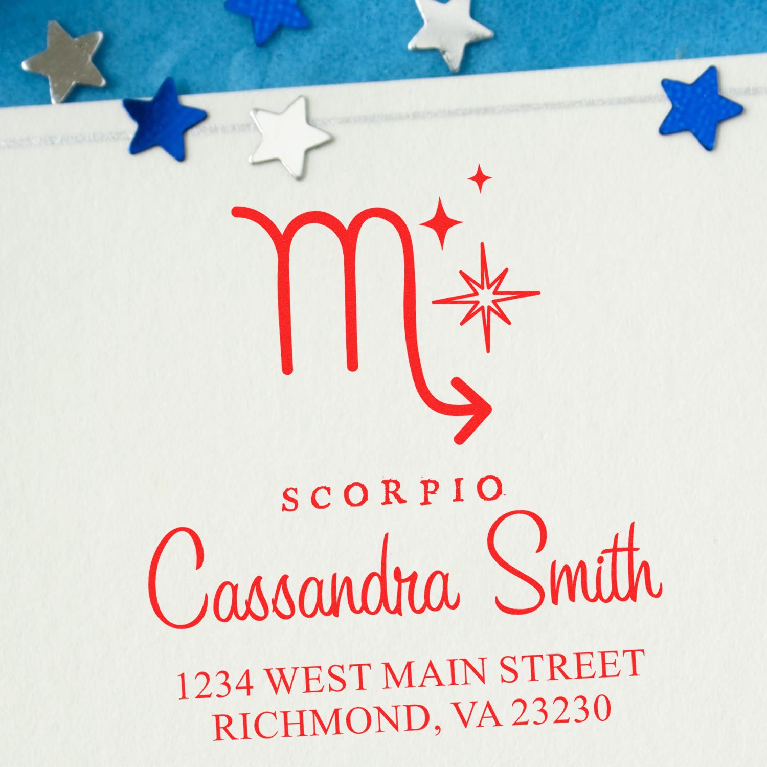Transformative Scorpio Zodiac Name And Address Stamper