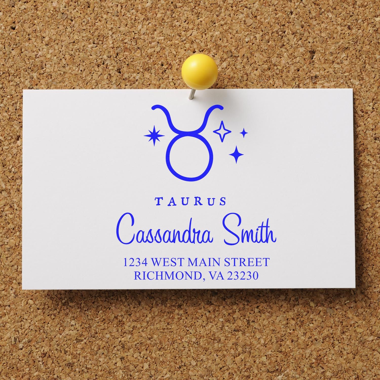 Celestial Persistent Taurus Self-Inking Return Address Stamper - Engineer Seal Stamps