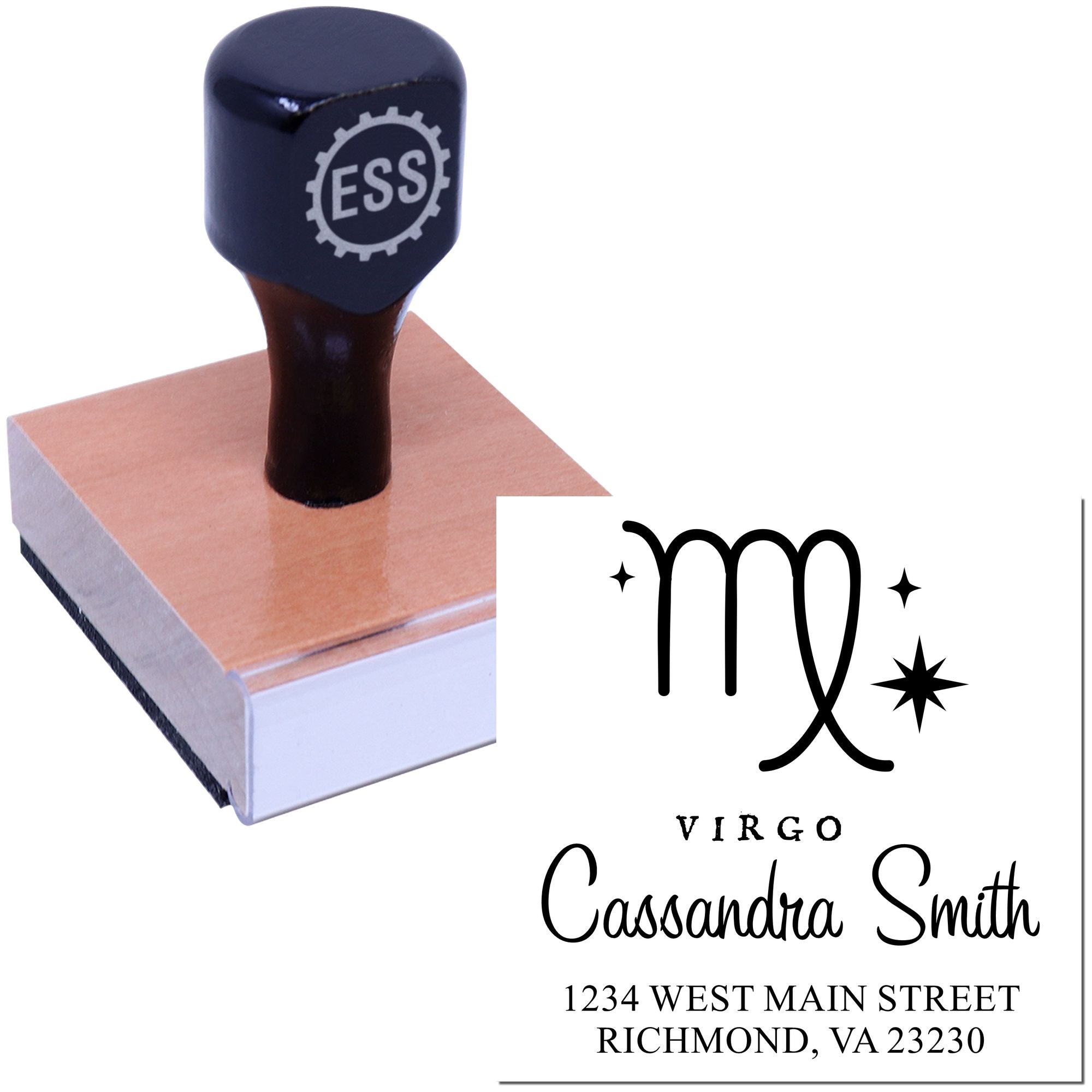 Precise Virgo Zodiac Return Address Stamper