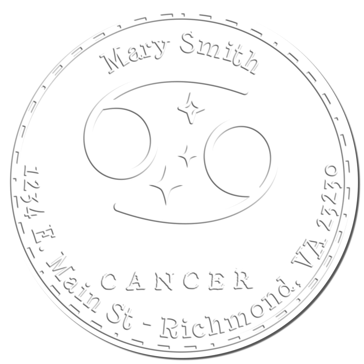 Soft Symbolic Cancer Personalized Mail Embossing Seal