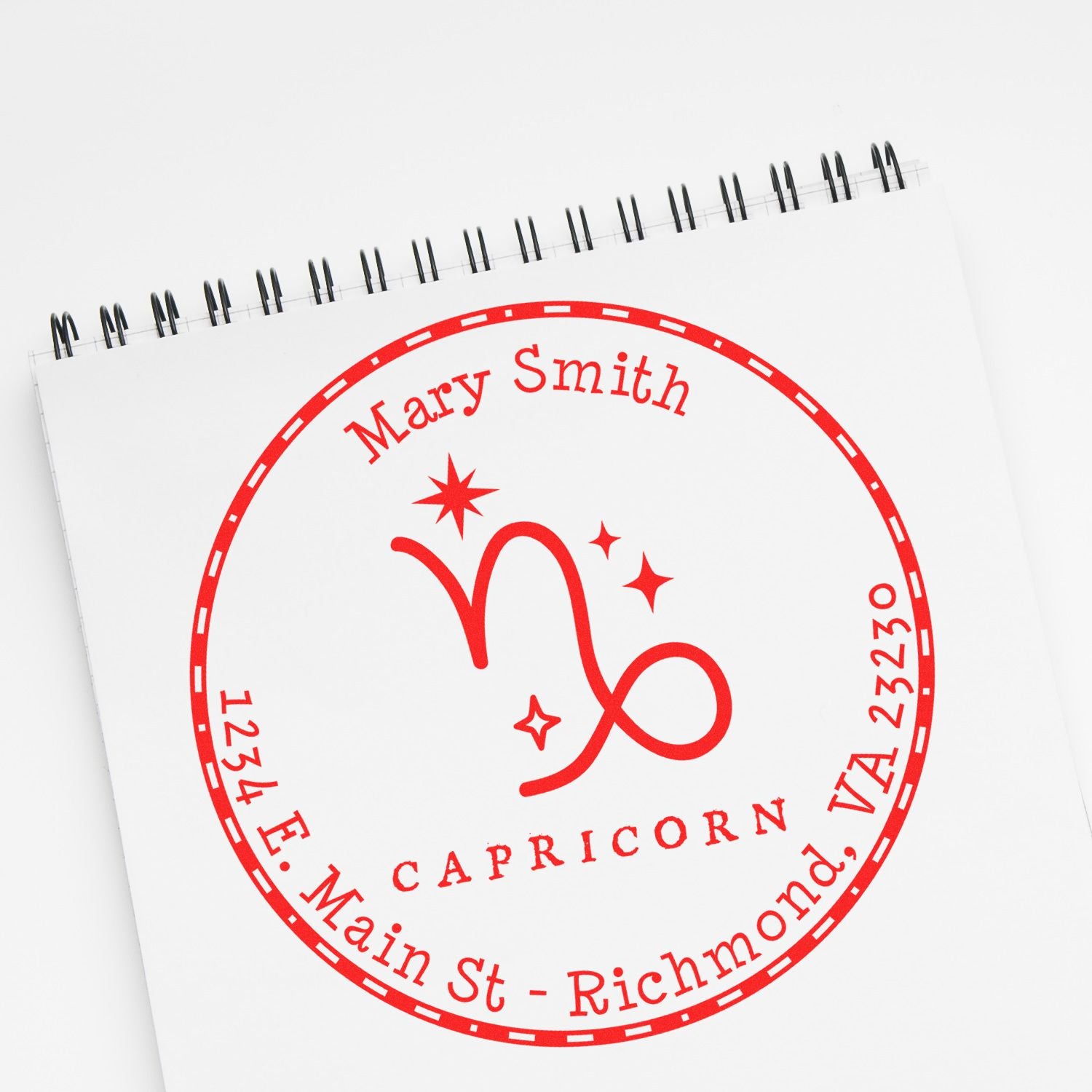 Wood Handle Symbolic Capricorn Custom Mailing Stamper