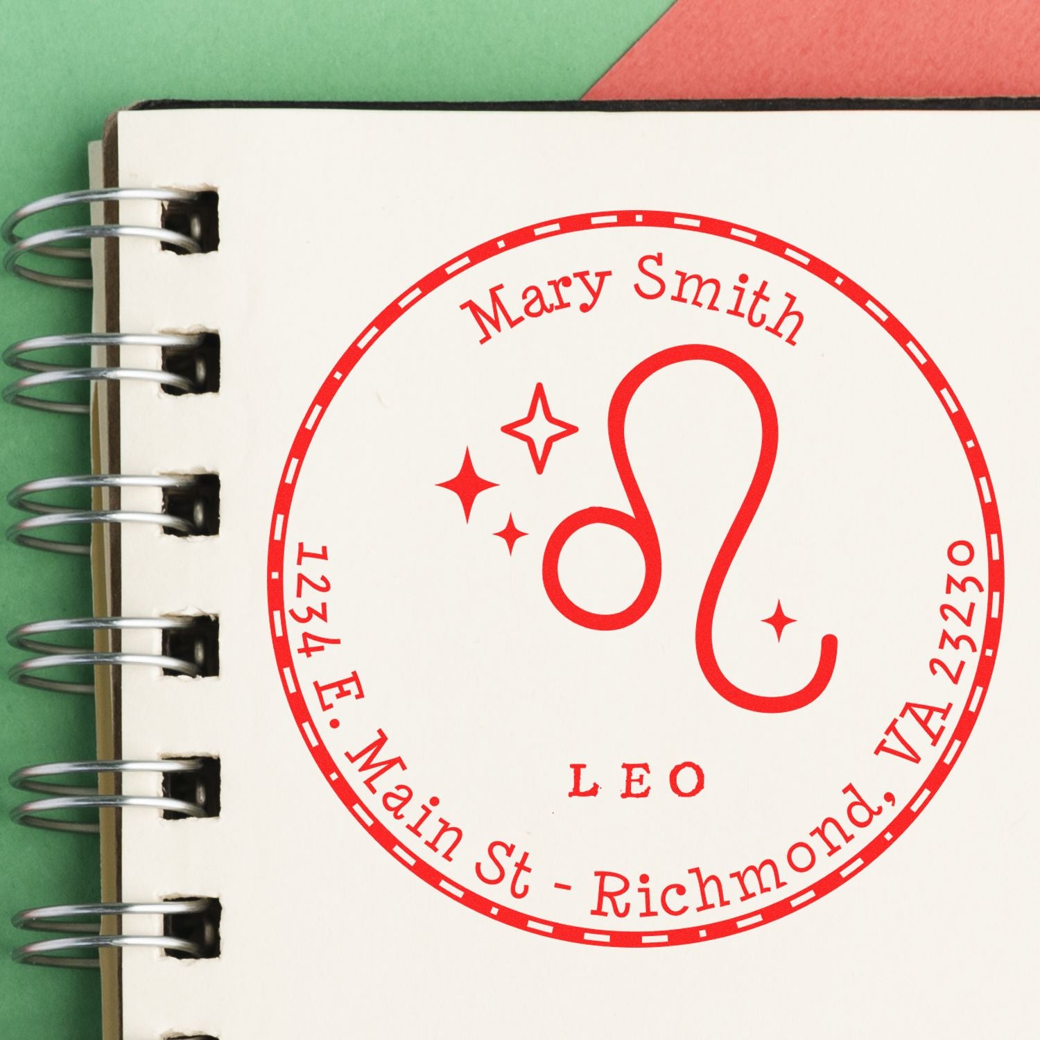 Self-Inking Symbolic Leo Personalized Mail Stamp - Engineer Seal Stamps